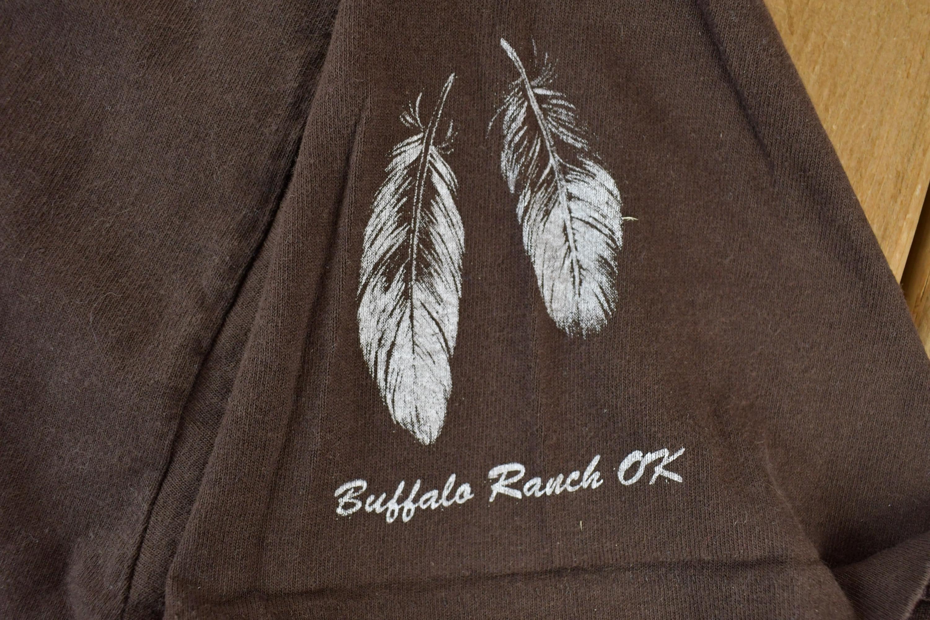 Vintage 1990s Buffalo Ranch Aztec Graphic T-Shirt Men's XL - Image 4