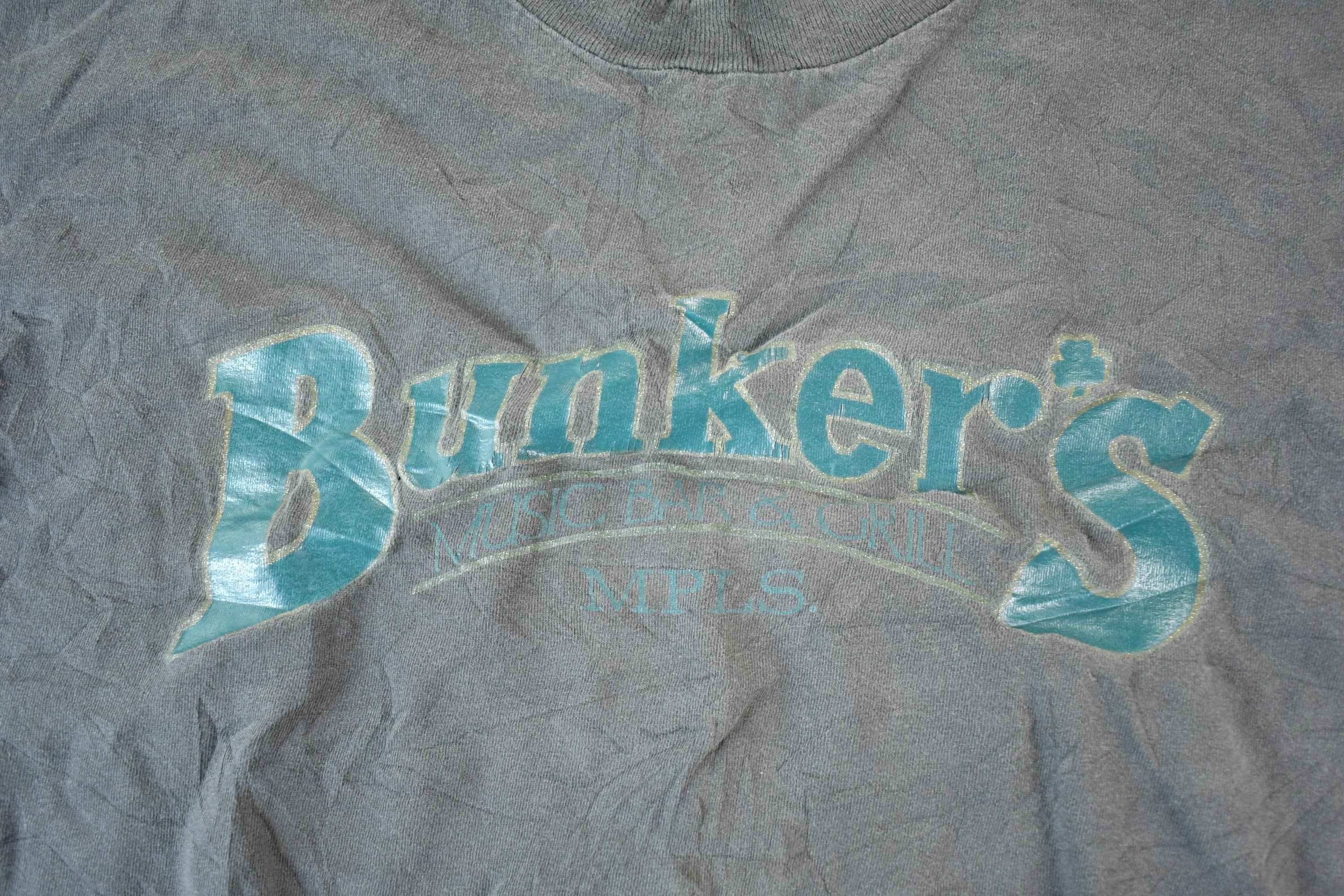 Vintage 1990s Bunkers Music Bar And Grill Souvenir T-Shirt Mens XL - Image 3