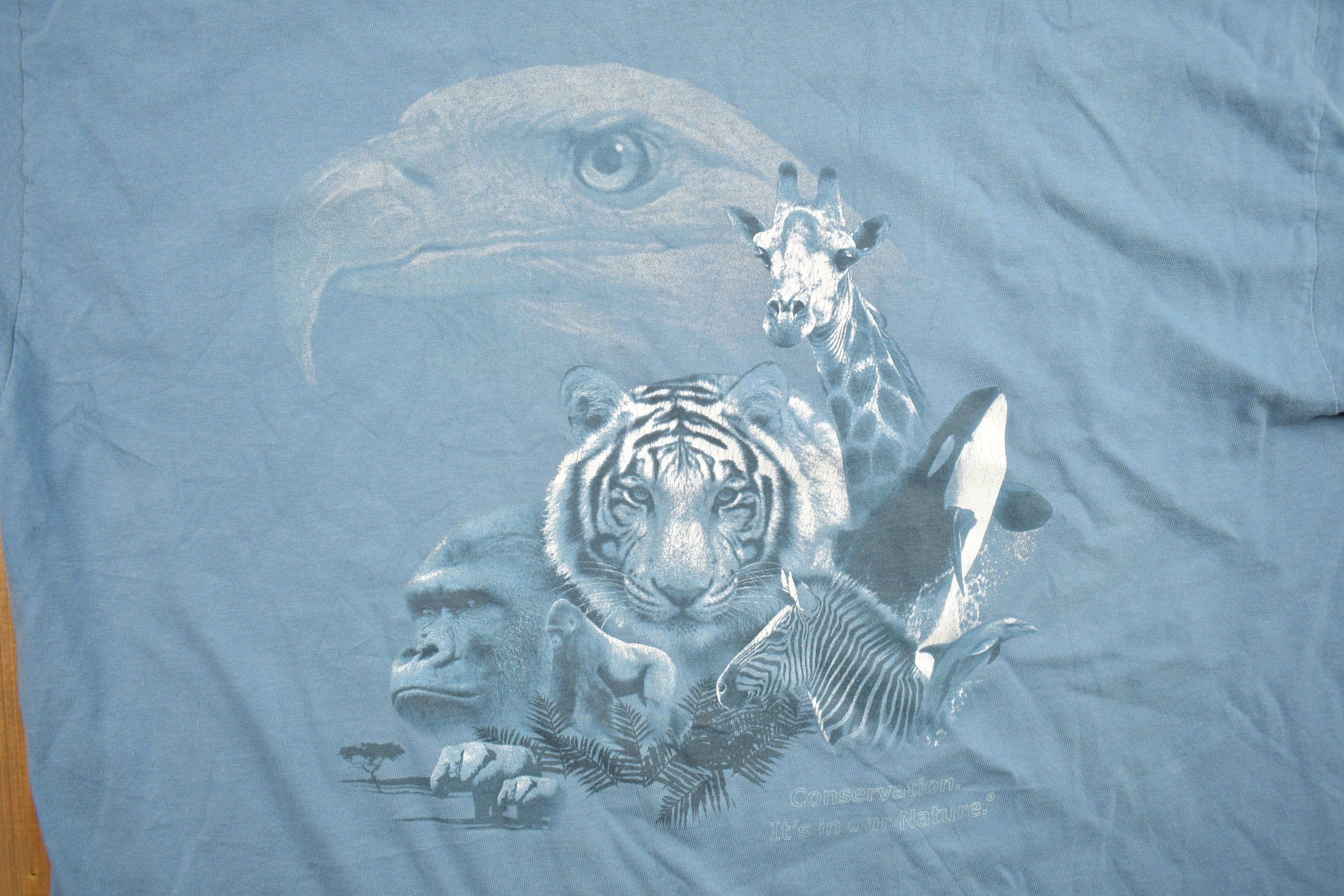 Vintage 1990s Busch Gardens Animal Family Graphic T-Shirt Men's 2XL - Image 3