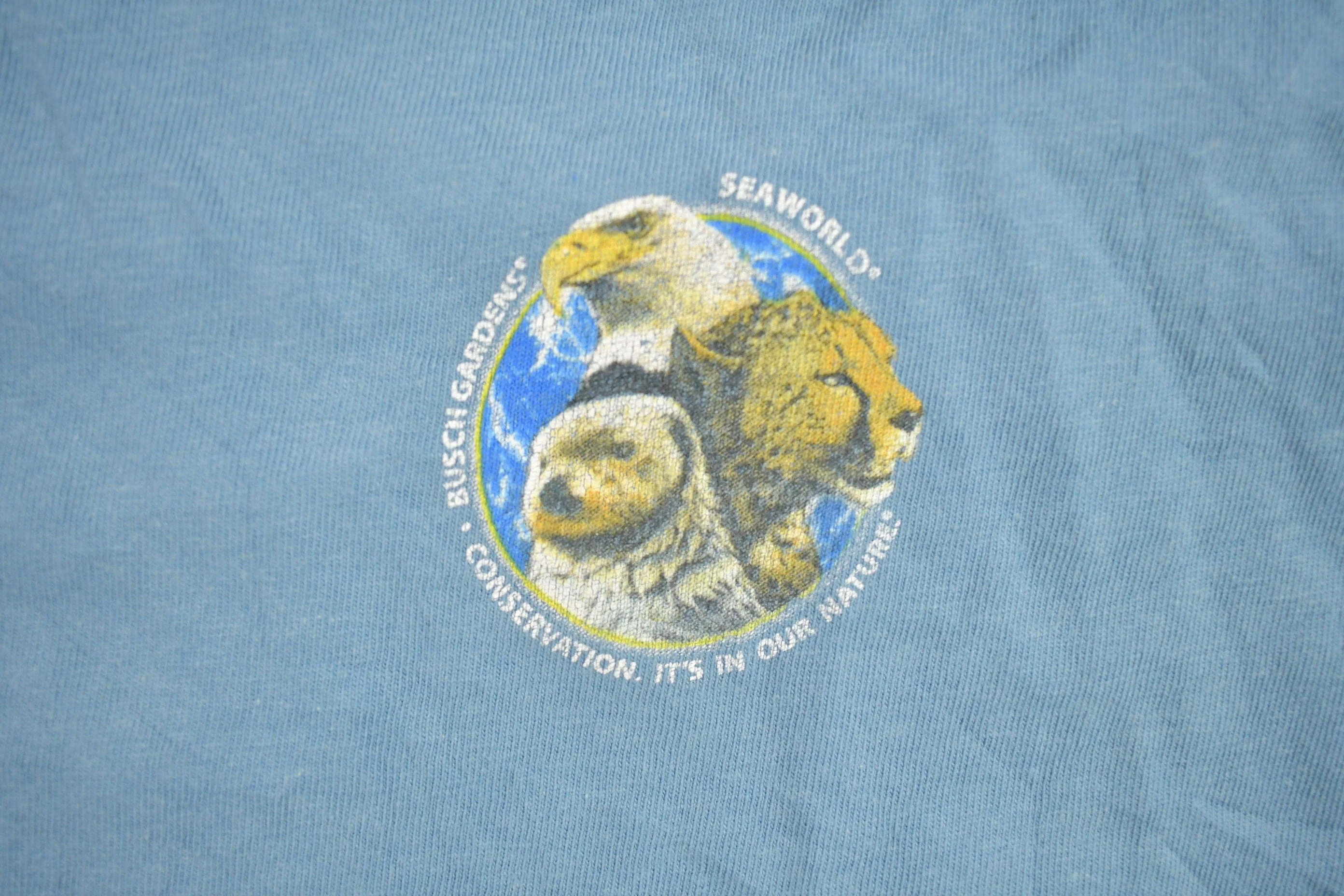 Vintage 1990s Busch Gardens Animal Family Graphic T-Shirt Men's 2XL - Image 4