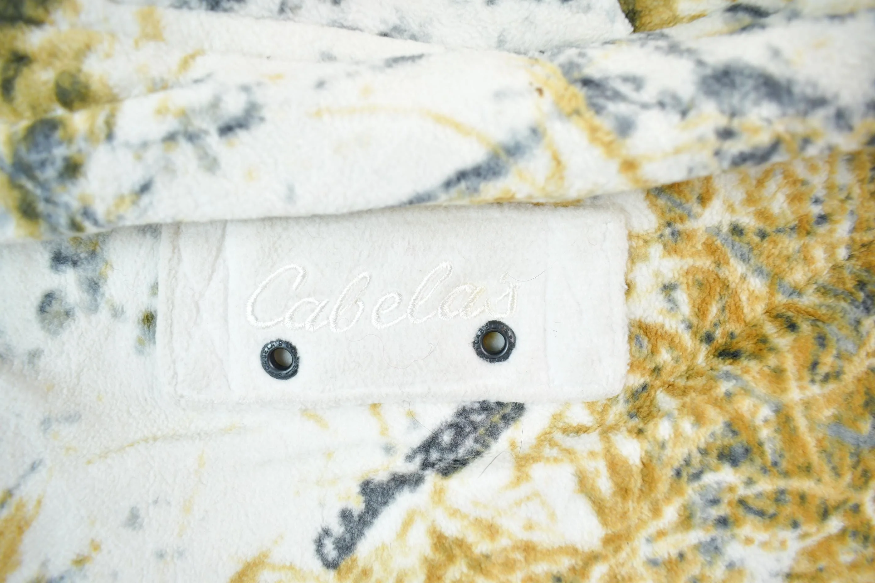 Vintage 1990s Cabela's Camo Fleece Hoodie Sweater Men's Medium - Image 4