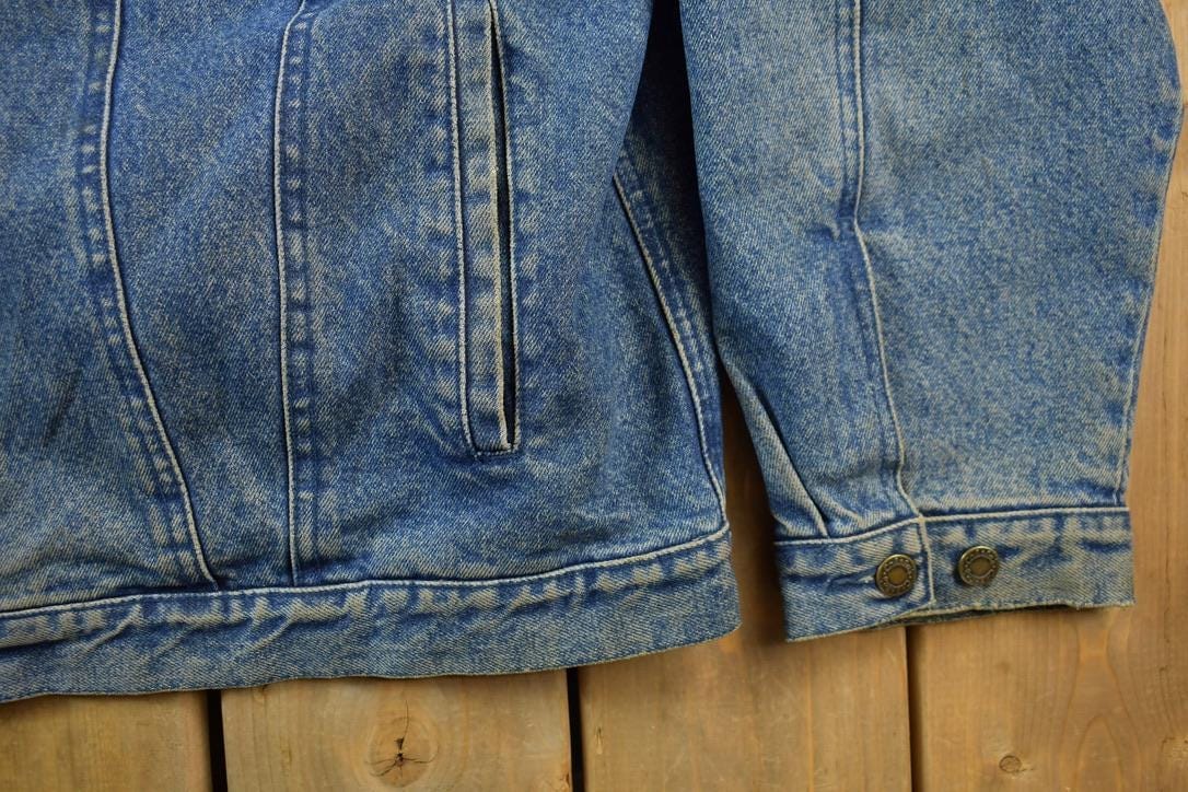 Vintage 1990s Cabelas Upstream Denim Jean Jacket Men's XL - Image 6