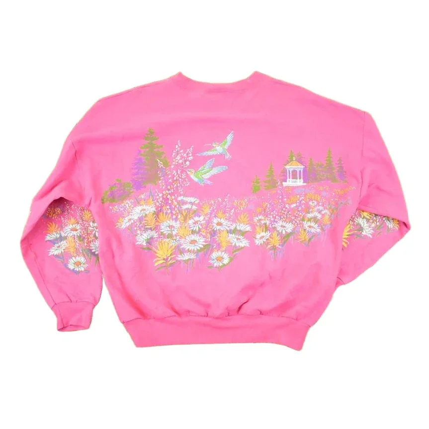 Vintage 1990s Canadian Hummingbirds AOP Graphic Print Crewneck Sweatshirt Womens XL