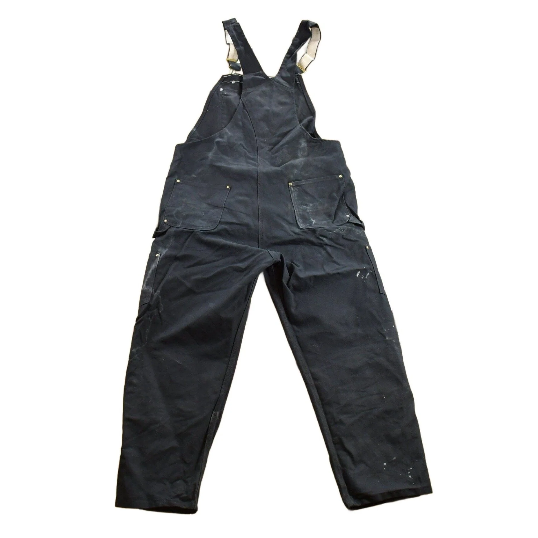 Vintage 1990s Carhartt Black Canvas Double Knee Overalls Men's 40 x 29 - Image 2