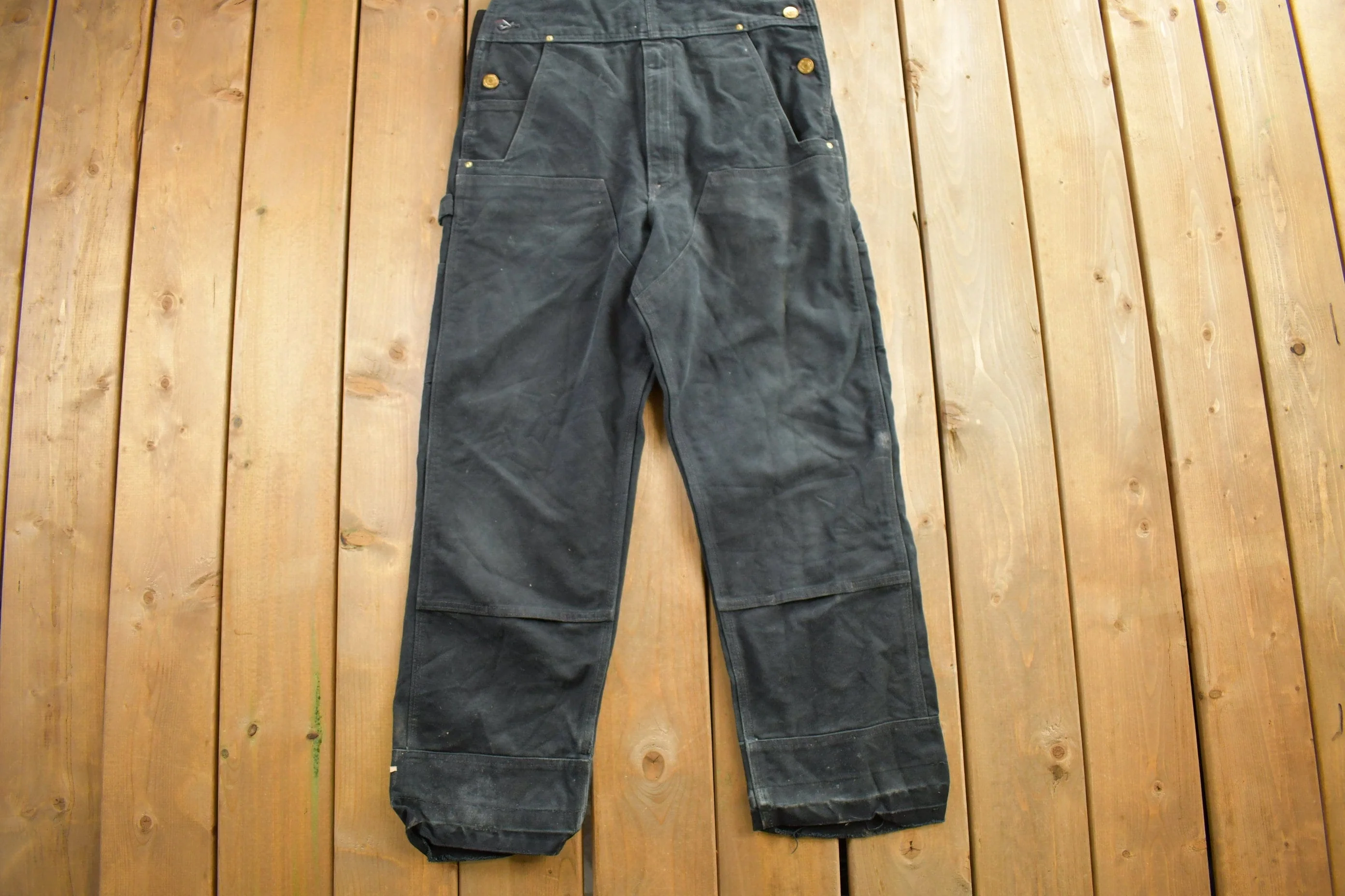 Vintage 1990s Carhartt Black Canvas Overalls Men's 40 x 31 - Image 6