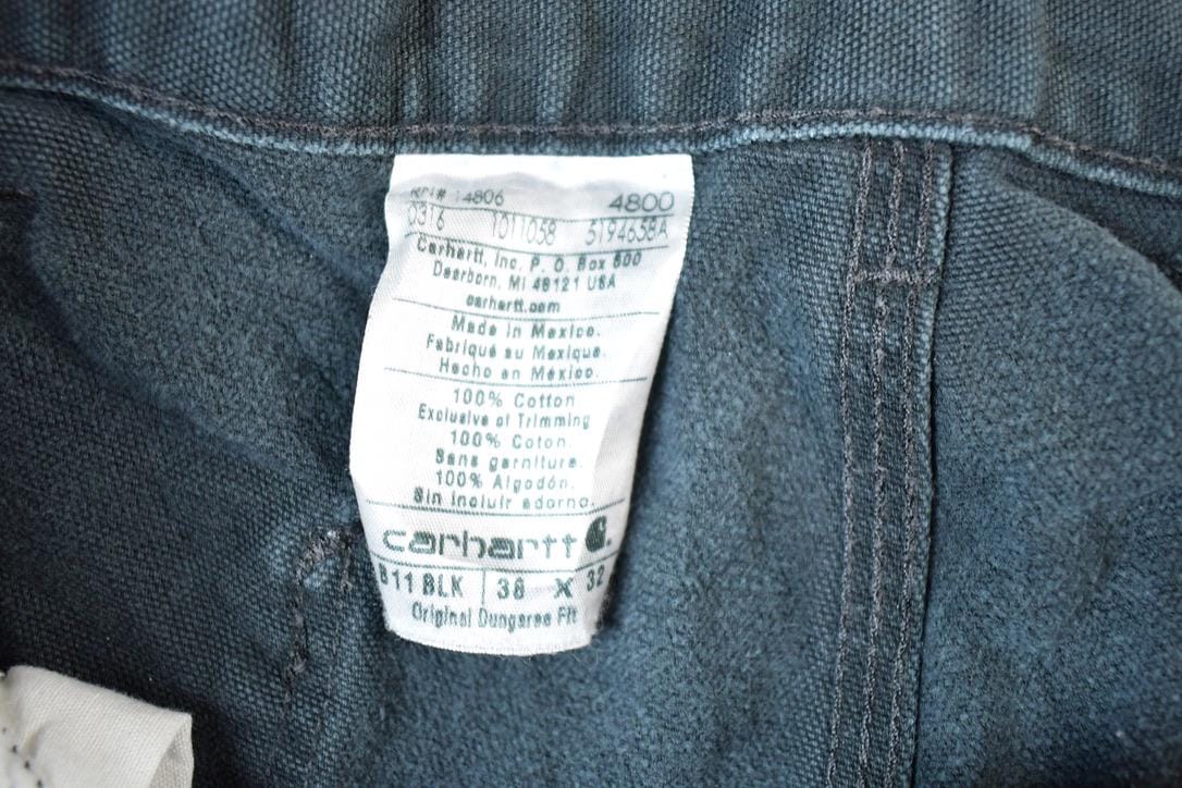 Vintage 1990s Carhartt Black Denim Work Jeans Men's 38 x 32 - Image 3