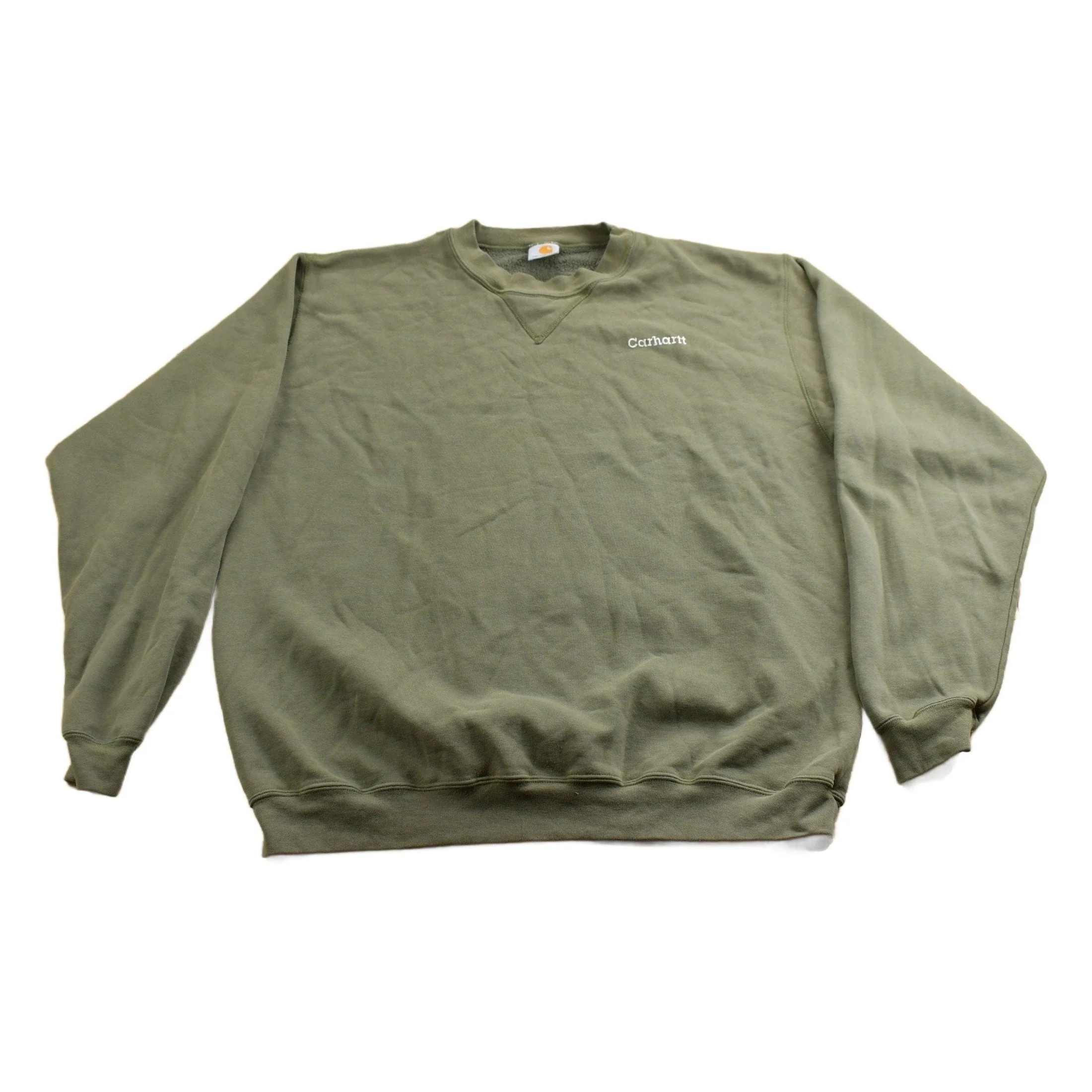 Vintage 1990s Carhartt Blank Green Crewneck Sweatshirt Men's Large