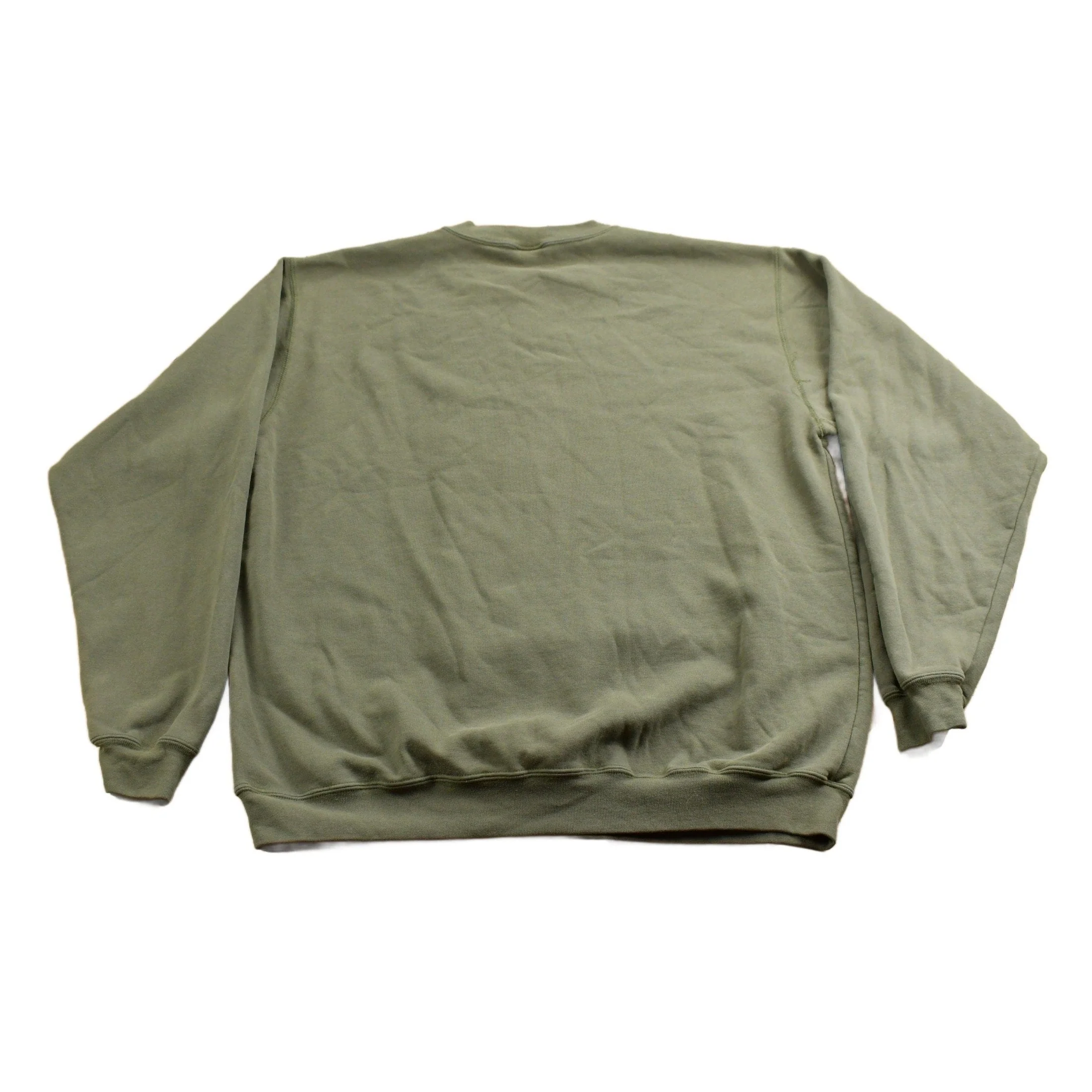 Vintage 1990s Carhartt Blank Green Crewneck Sweatshirt Men's Large - Image 2