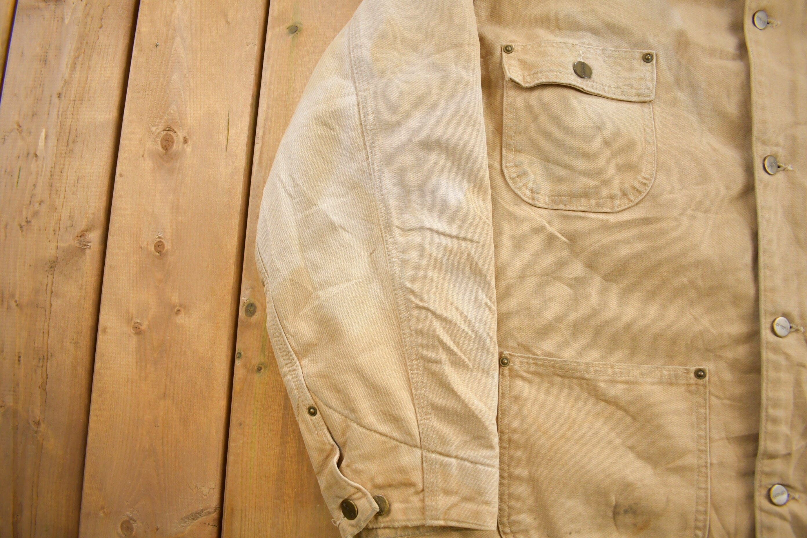 Vintage 1990s Carhartt Blanket Lined Chore Coat Men's Large - Image 5