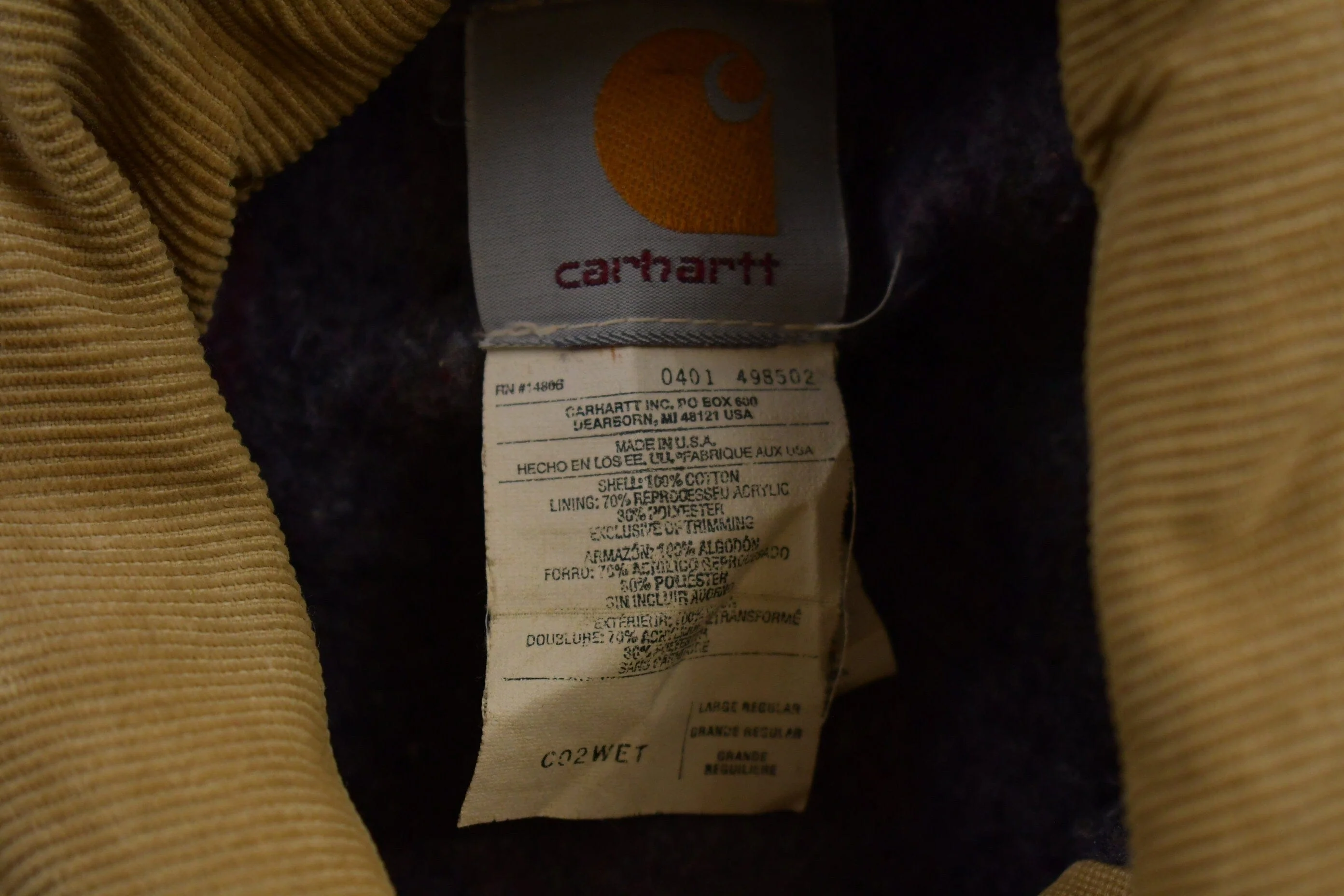 Vintage 1990s Carhartt Blanket Lined Chore Coat Men's Large - Image 6