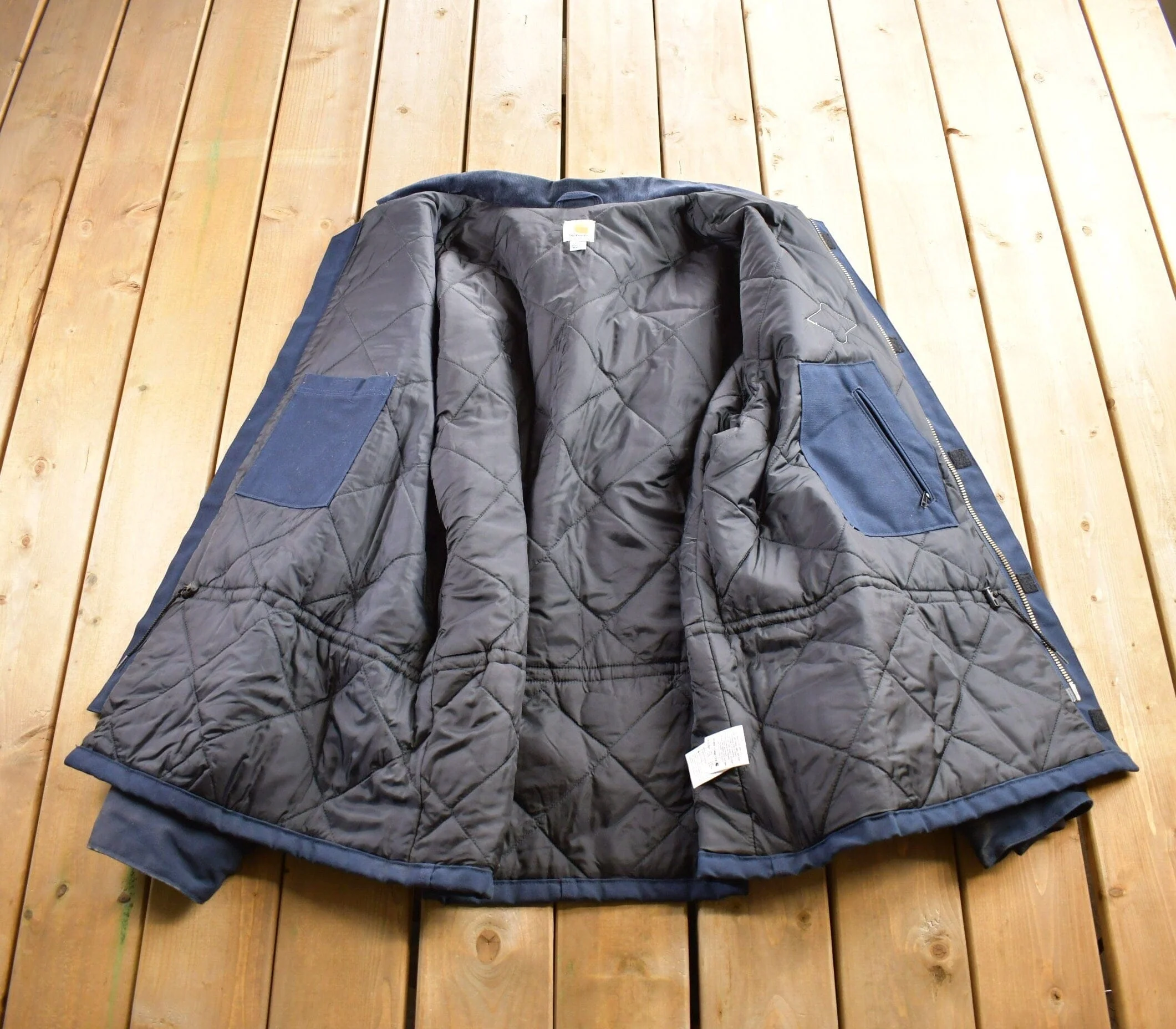 Vintage 1990s Carhartt Blanket Lined Embroidered Work Jacket Men's 3XL - Image 4