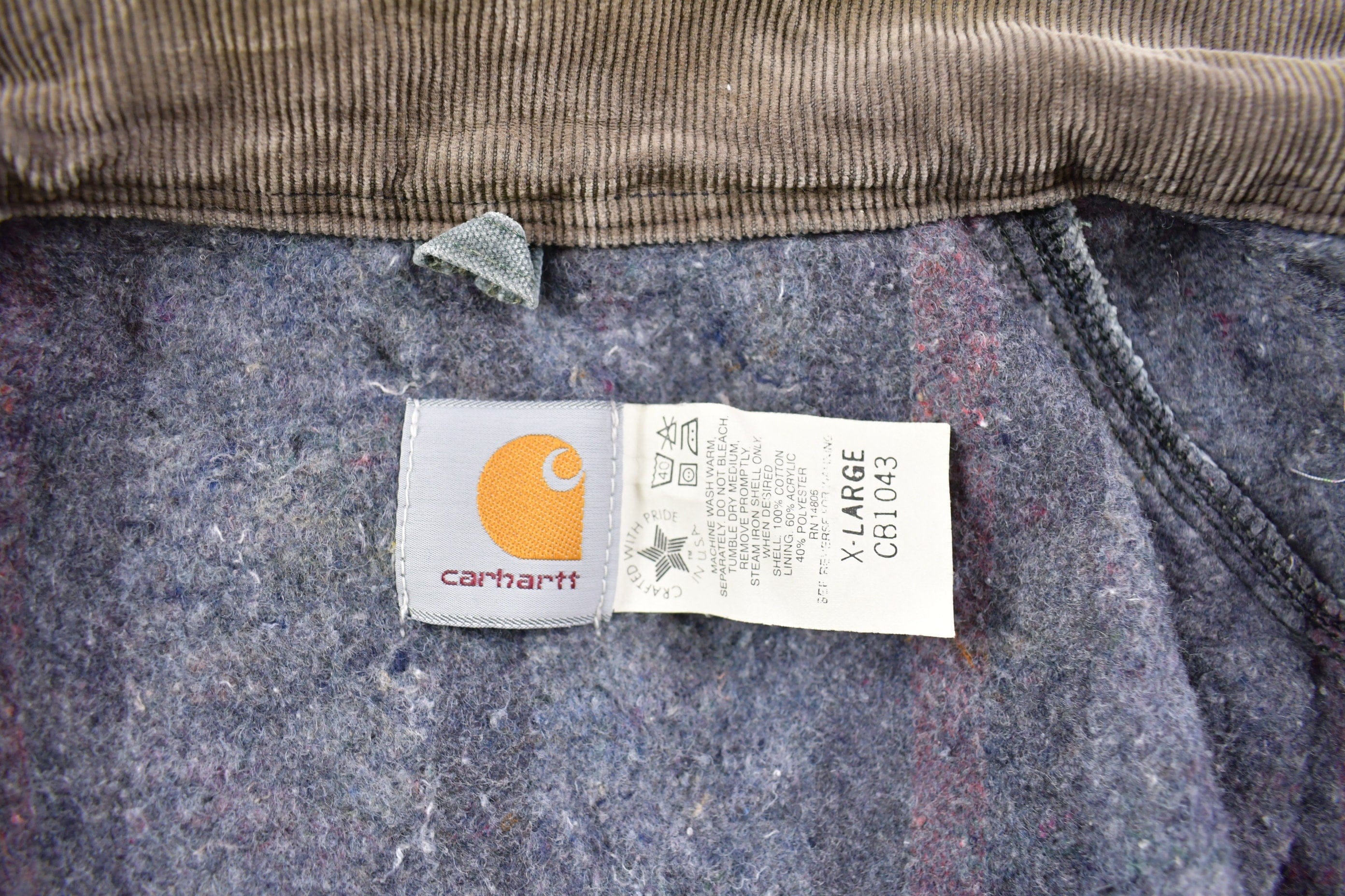 Vintage 1990s Carhartt Blanket Lined Painters Jacket Men's XL - Image 6