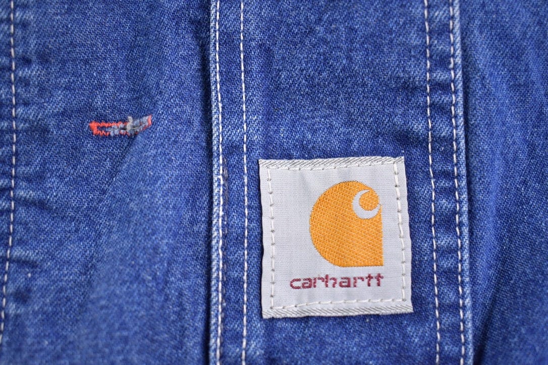 Vintage 1990s Carhartt Blue Denim Overalls Men's 50 x 28 - Image 5