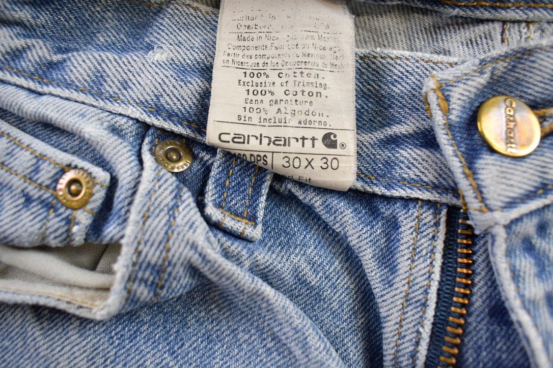 Vintage 1990s Carhartt Blue Jeans Men's 30 x 30 - Image 6