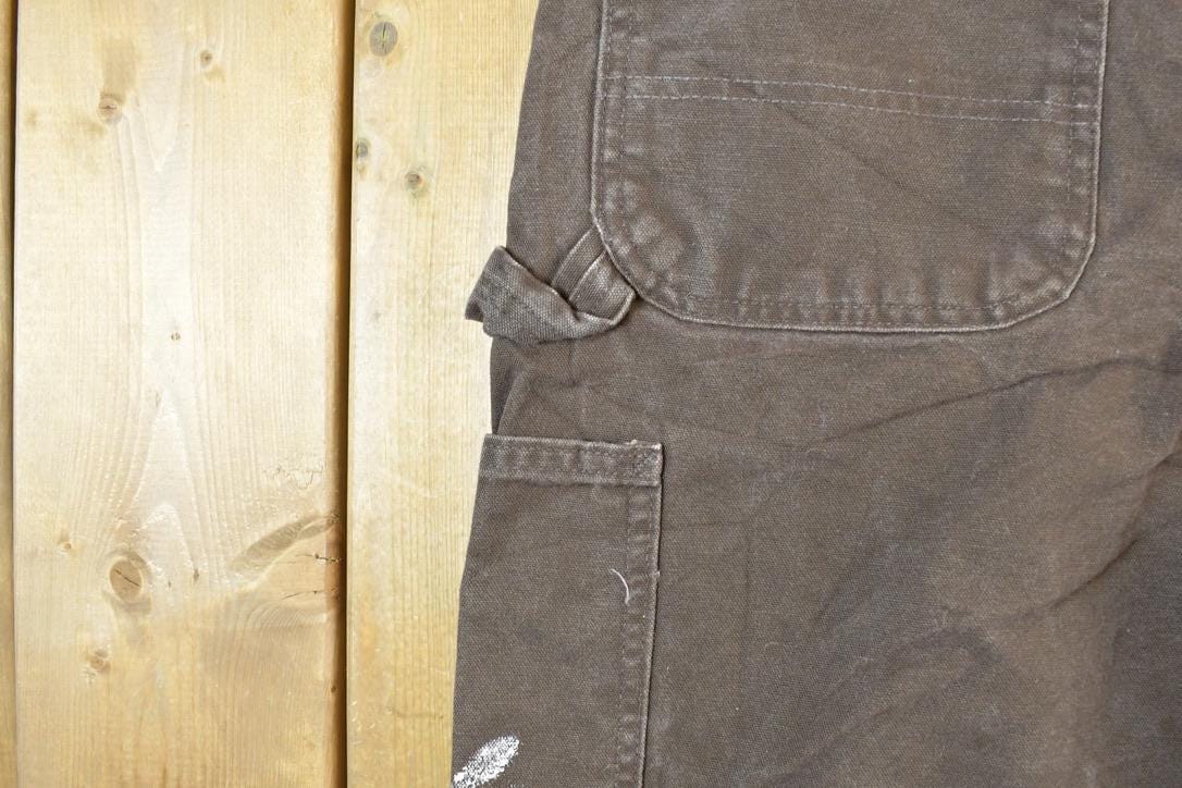 Vintage 1990s Carhartt Brown Denim Work Pants Men's 38 x 30 - Image 6