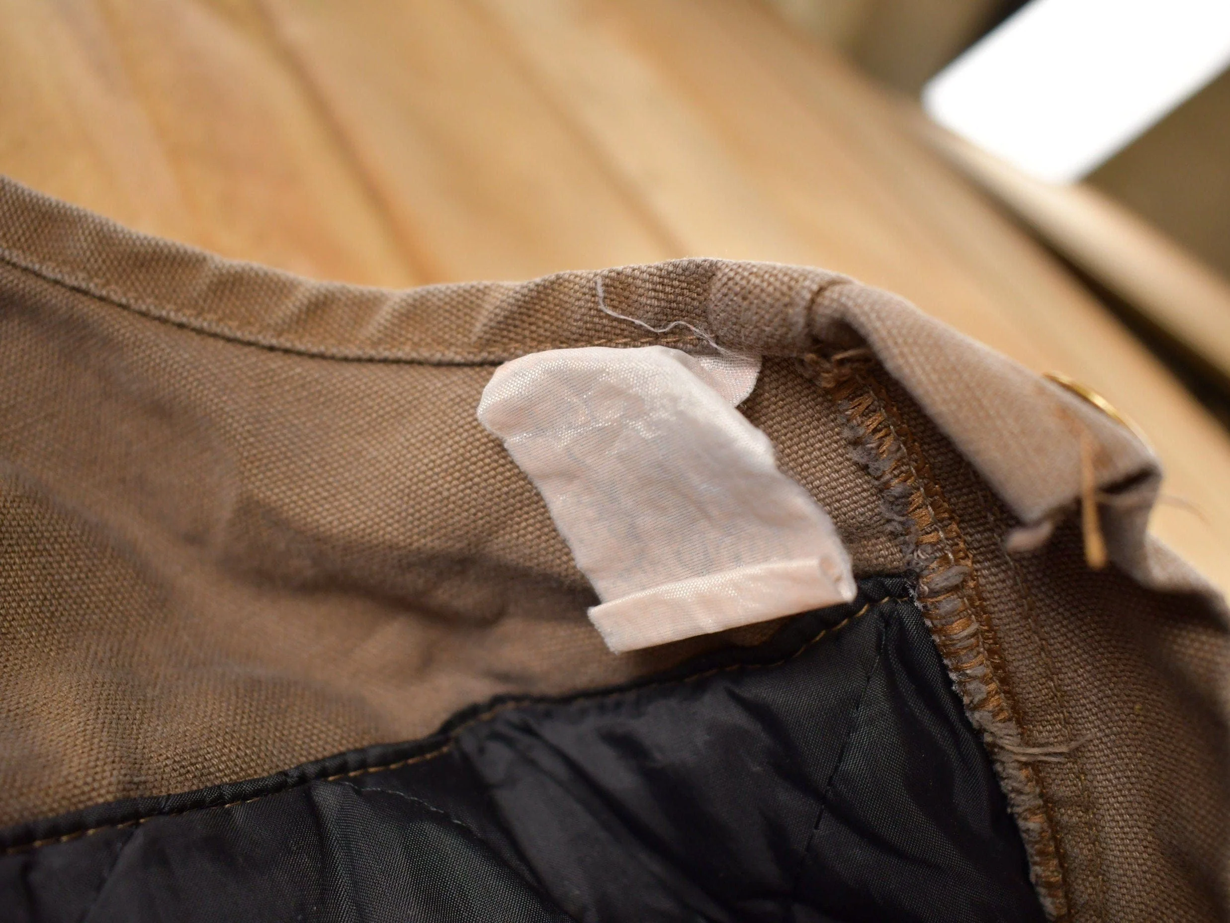 Vintage 1990s Carhartt Brown Double Knee Canvas Quilted Overalls Men's 36 x 28 - Image 9