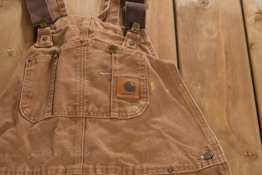 Vintage 1990s Carhartt Canvas Double Knee Overalls Men's 40 x 30 - Image 4