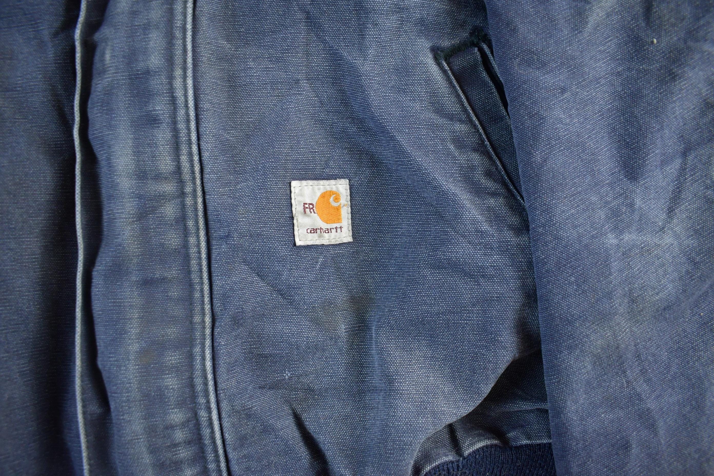 Vintage 1990s Carhartt Canvas FR Fire Resistant Hooded Jacket Men's XL - Image 3
