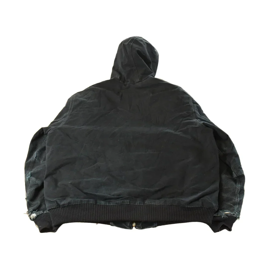 Vintage 1990s Carhartt Canvas Hooded Jacket Men's XL - Image 2