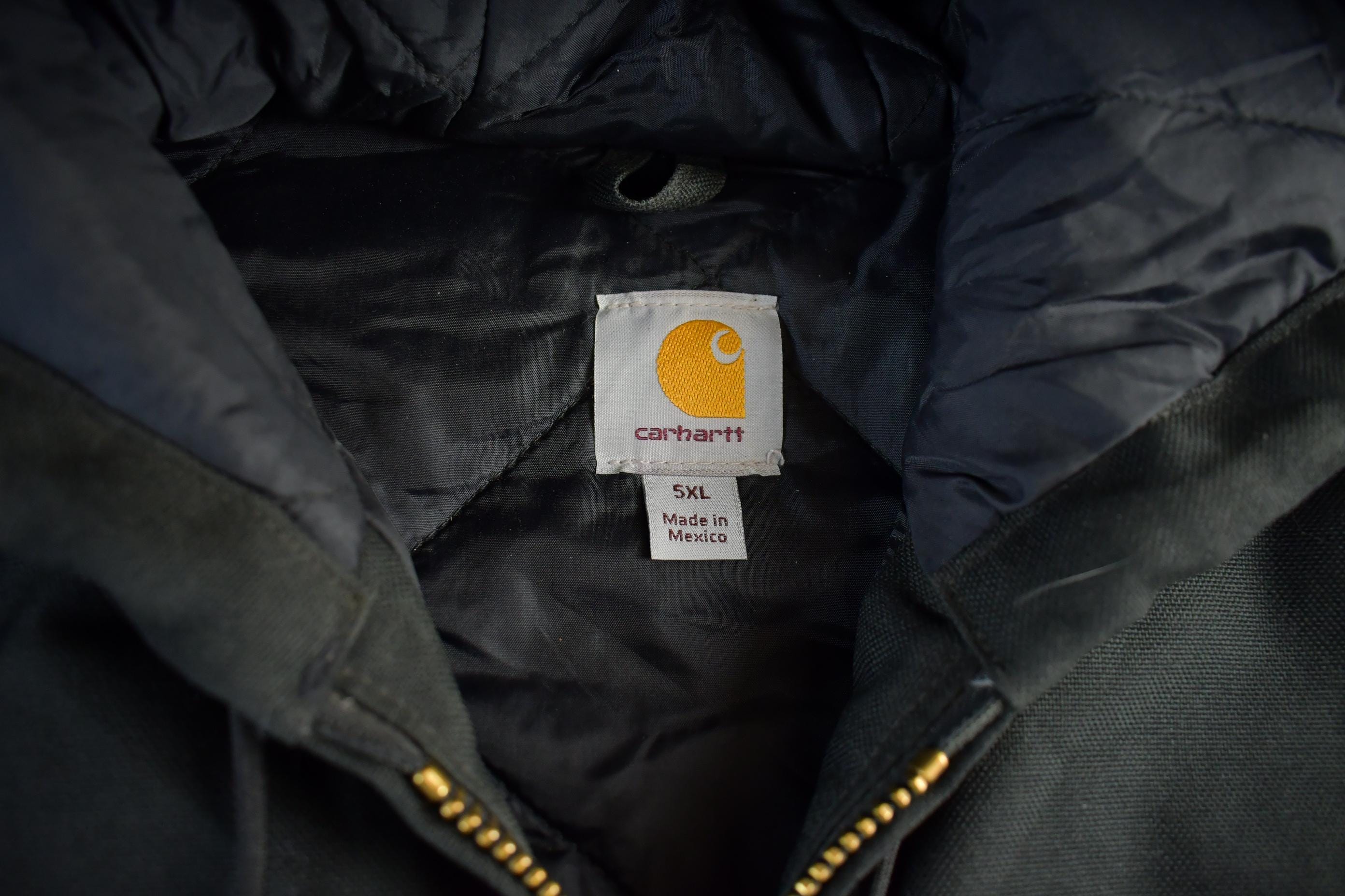 Vintage 1990s Carhartt Canvas Nylon Hooded Jacket Men's 5XL - Image 4