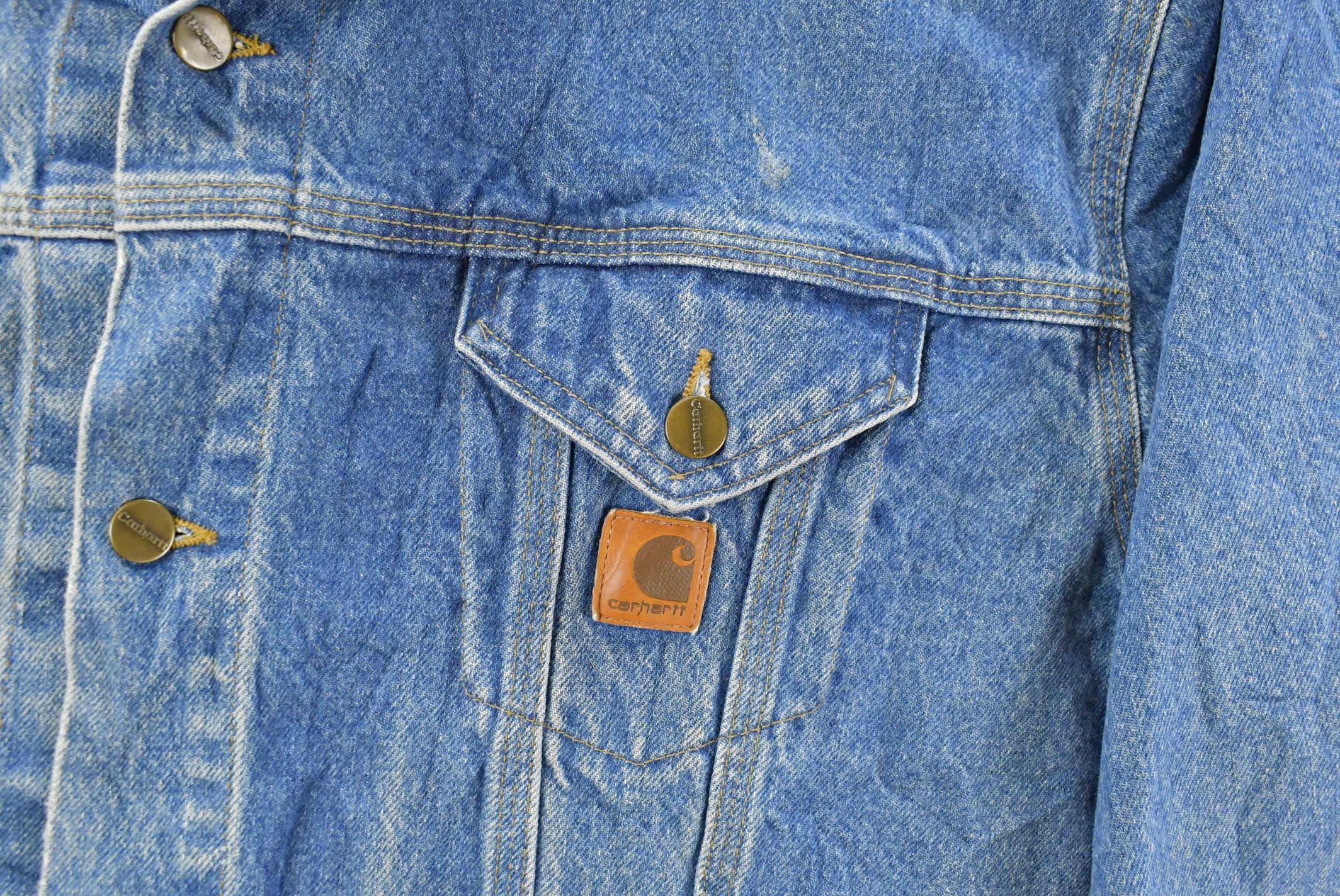 Vintage 1990s Carhartt Denim Trucker Jacket Men's 2XL - Image 3