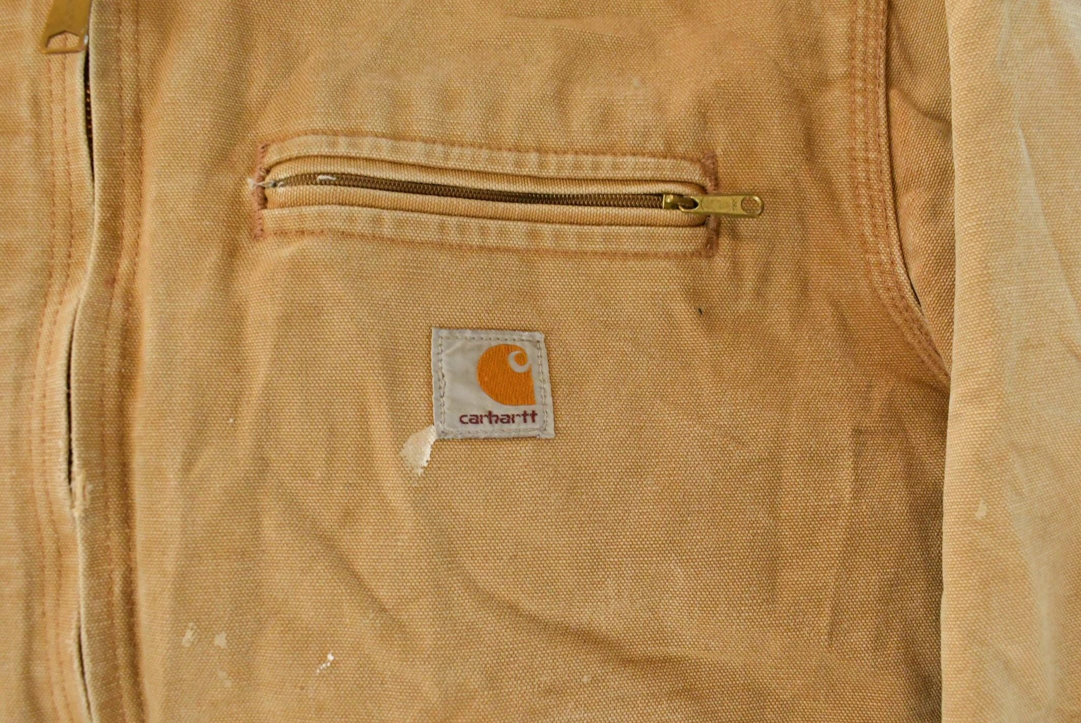 Vintage 1990s Carhartt Detroit Jacket Blanket Lined Men's Large - Image 3