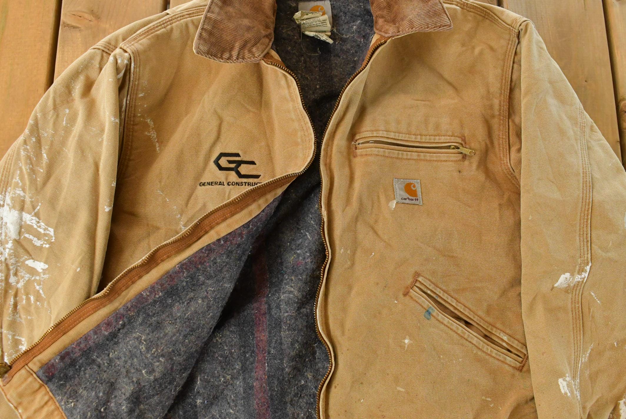 Vintage 1990s Carhartt Detroit Jacket Blanket Lined Men's Large - Image 8