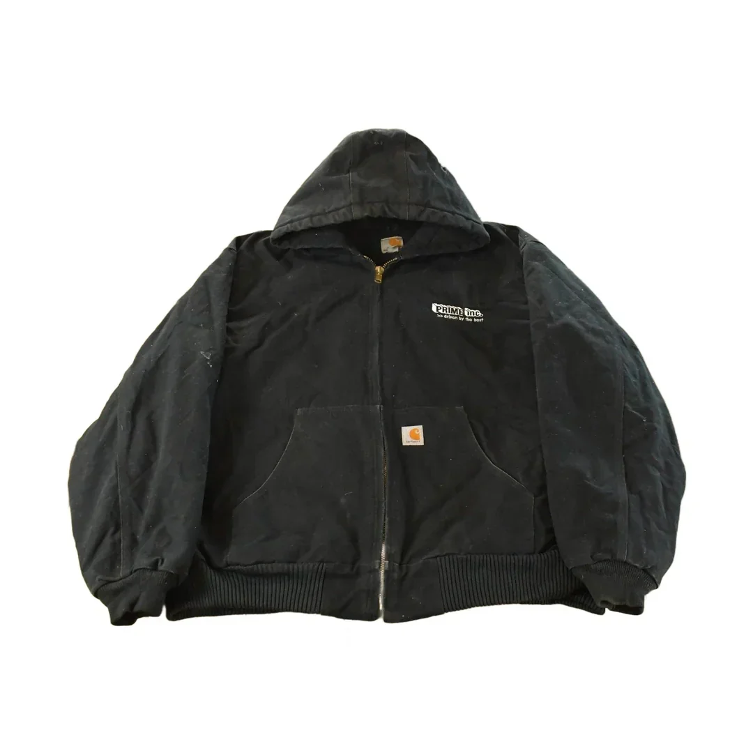 Vintage 1990s Carhartt Distressed Canvas Hooded Jacket Men's 3XL