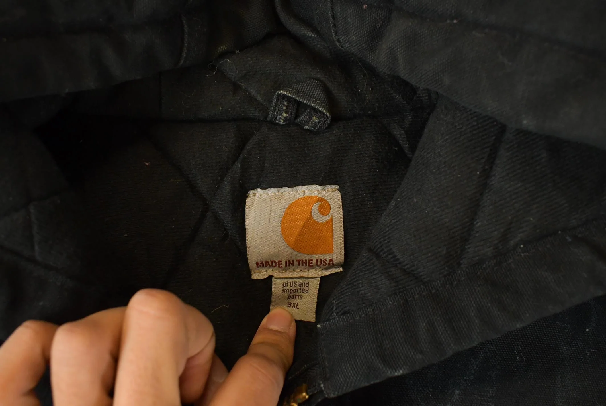 Vintage 1990s Carhartt Distressed Canvas Hooded Jacket Men's 3XL - Image 6