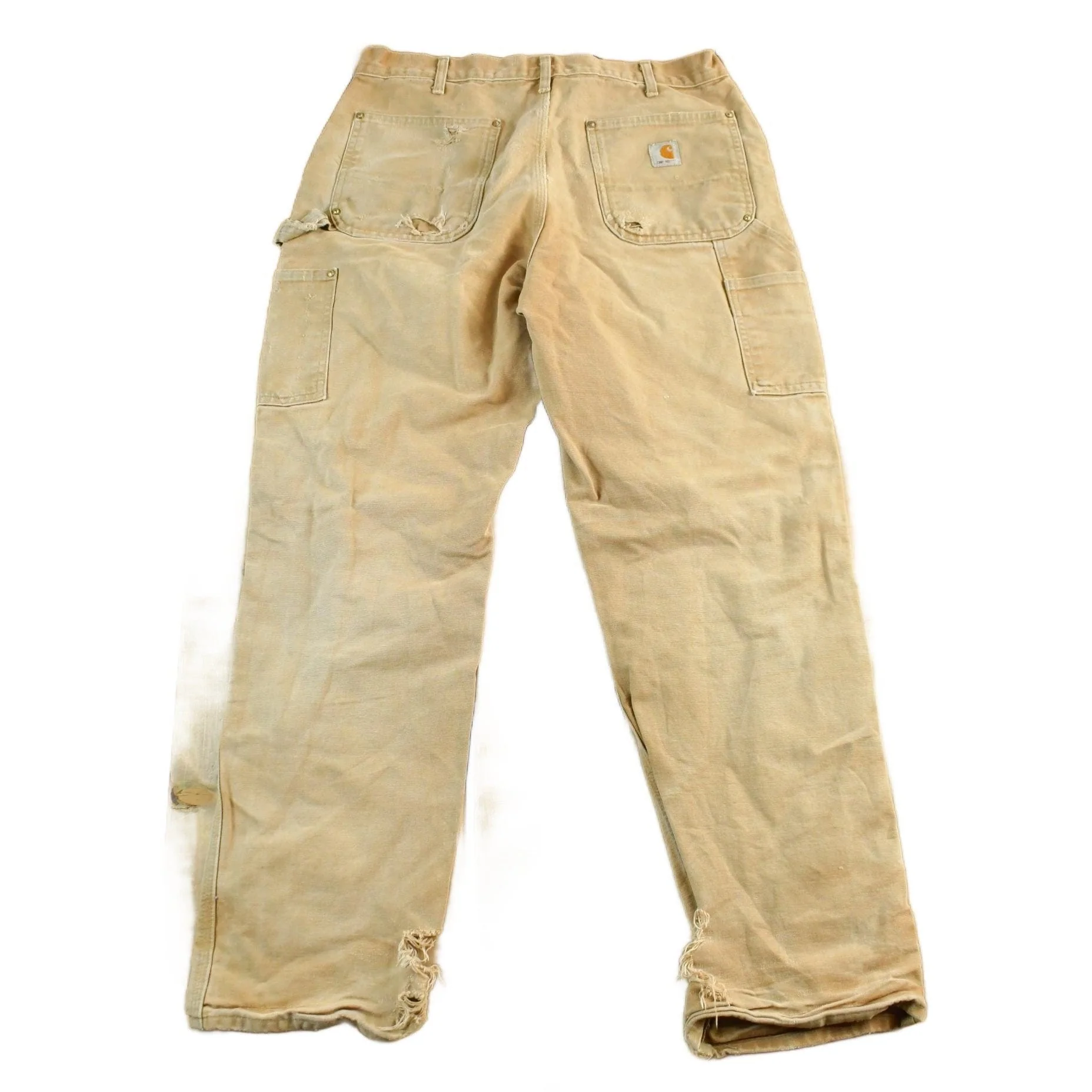 Vintage 1990s Carhartt Distressed Double Knee Denim Work Jeans Men's 34 x 32 - Image 2