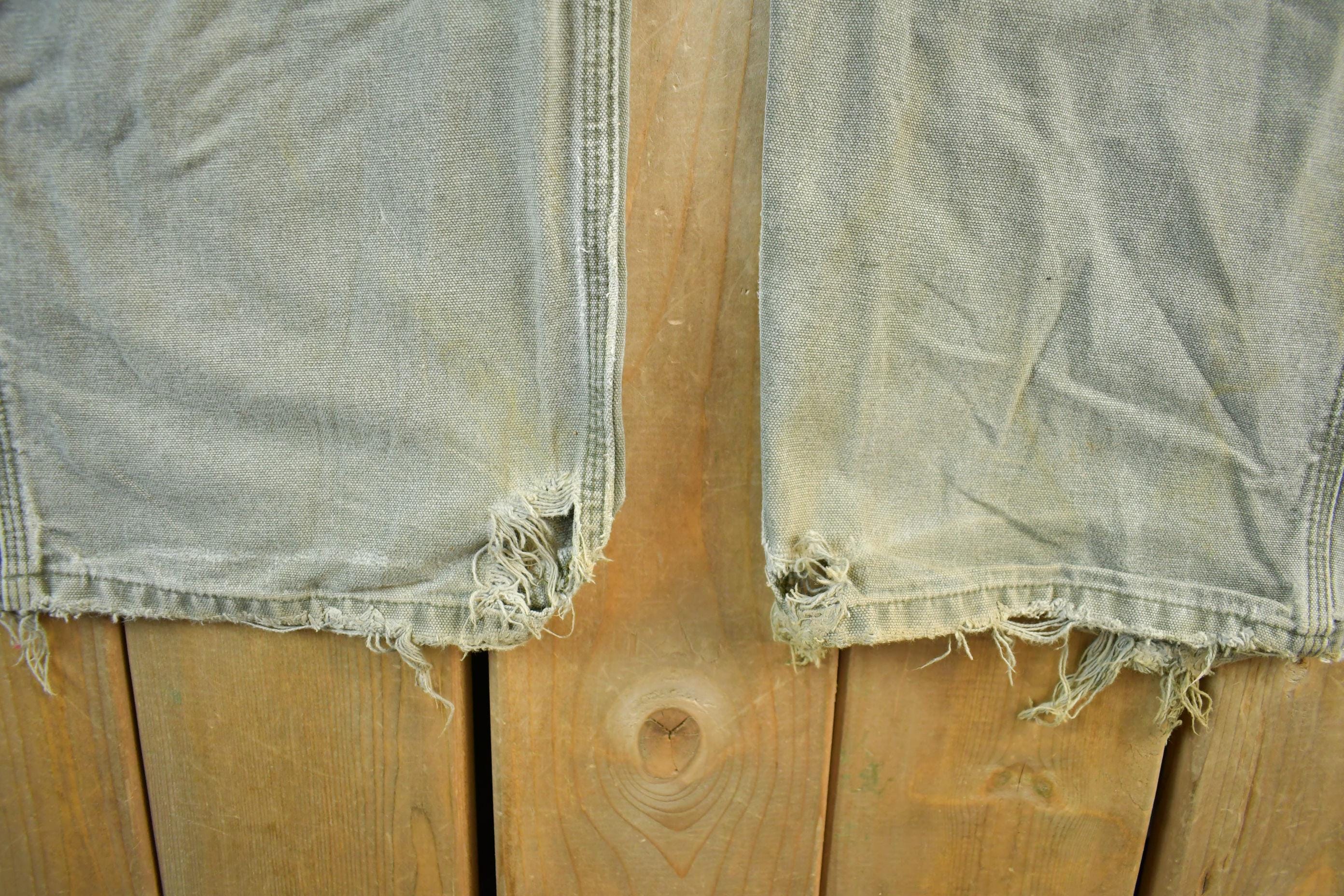 Vintage 1990s Carhartt Distressed Sun Faded Denim Work Jeans Men's 37 x 30 - Image 3