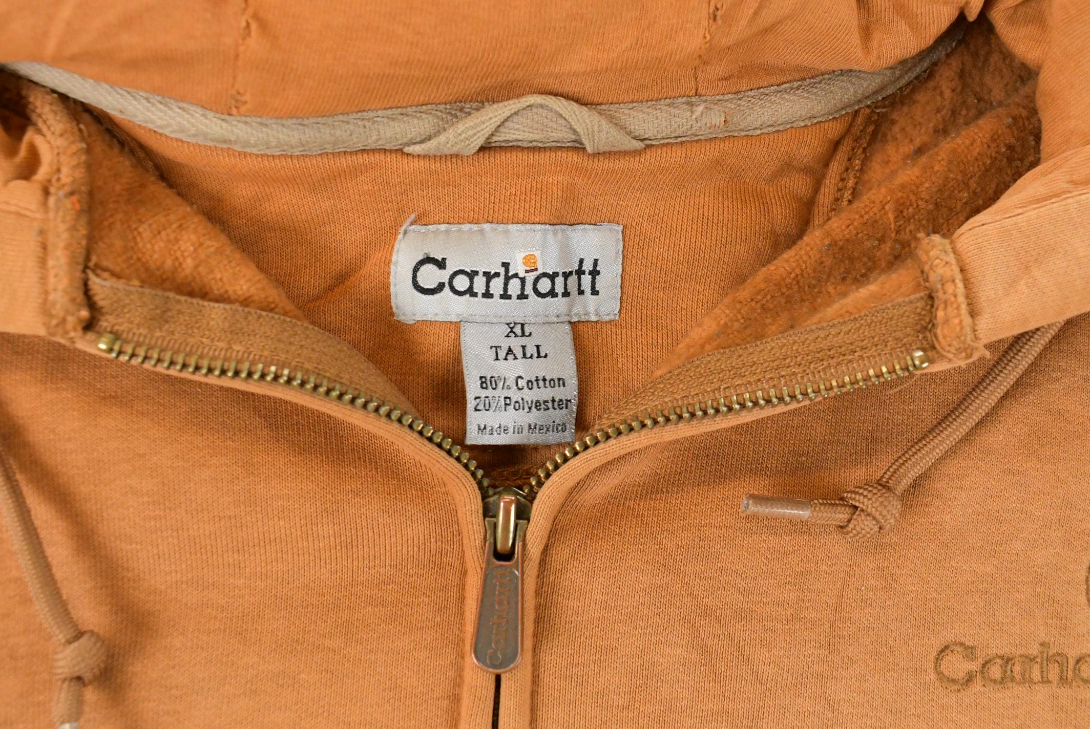 Vintage 1990s Carhartt Full Zip Hoodie Men's XL Tall - Image 5