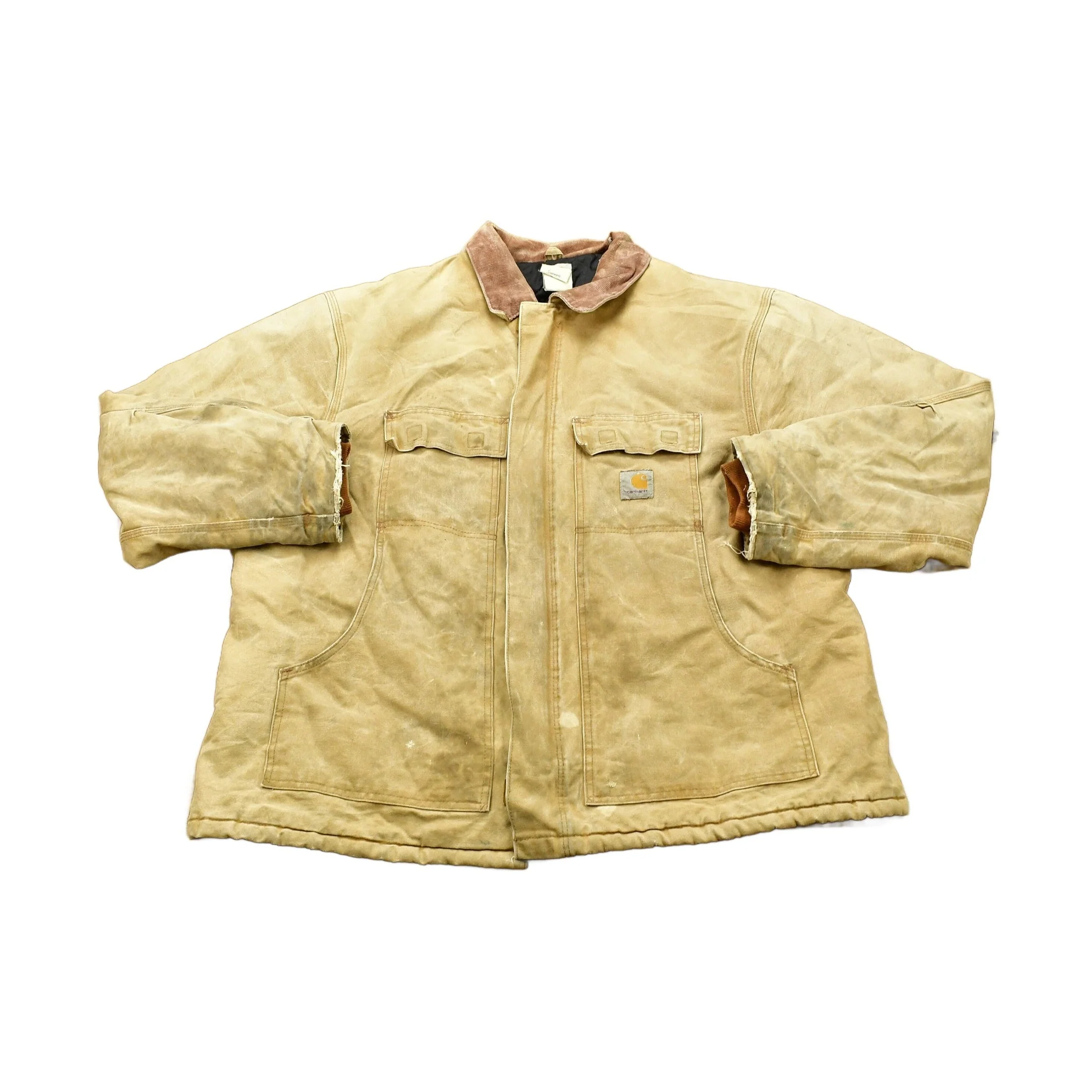 Vintage 1990s Carhartt Tan Chore Coat Men's 2XL