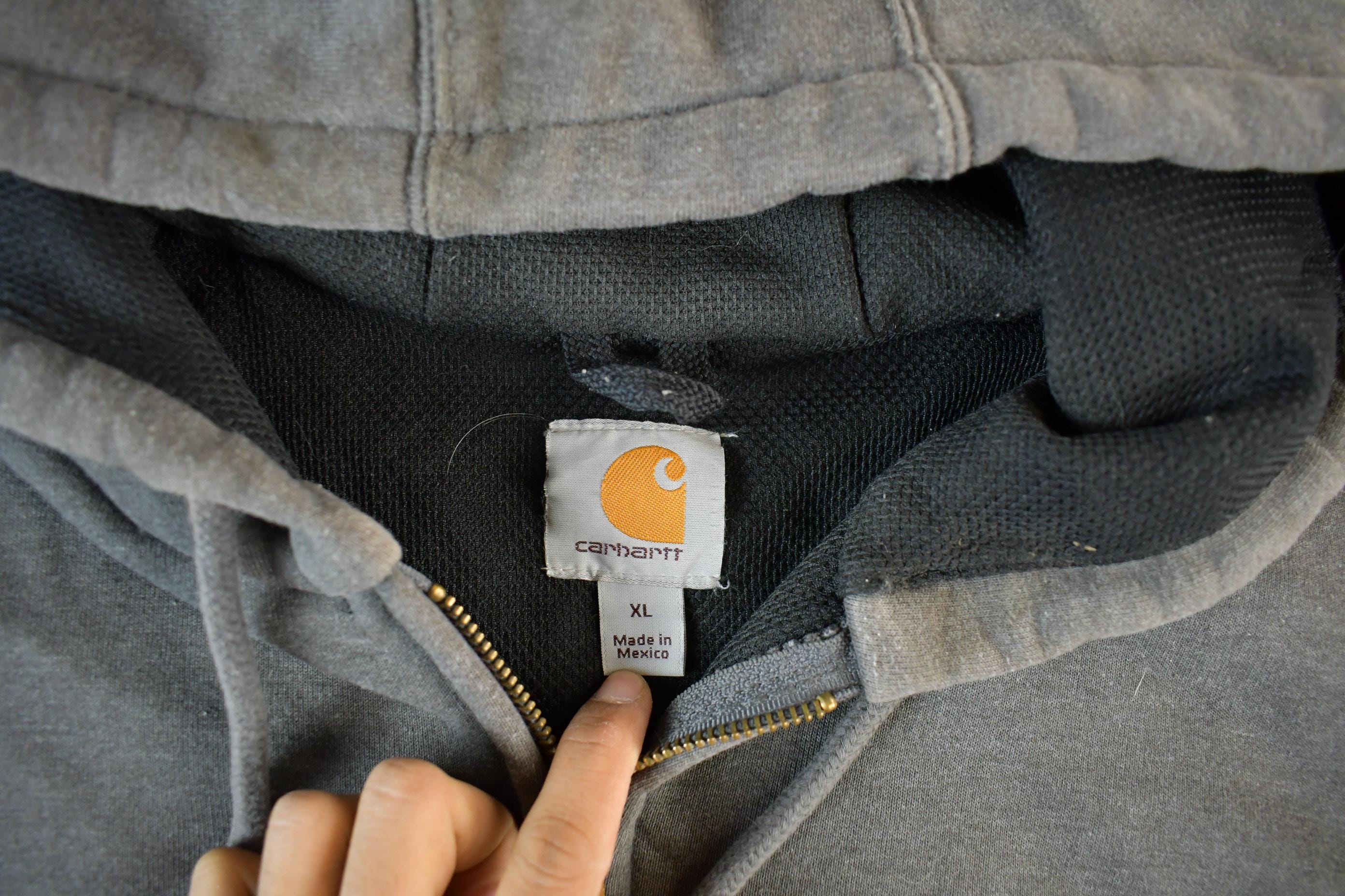 Vintage 1990s Carhartt Thermal Lined Heavy Weight Zip Up Hoodie Men's XL - Image 4