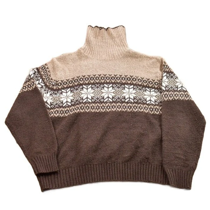 Vintage 1990s Carolyn Taylor Knitted Turtleneck Sweater Men's Small