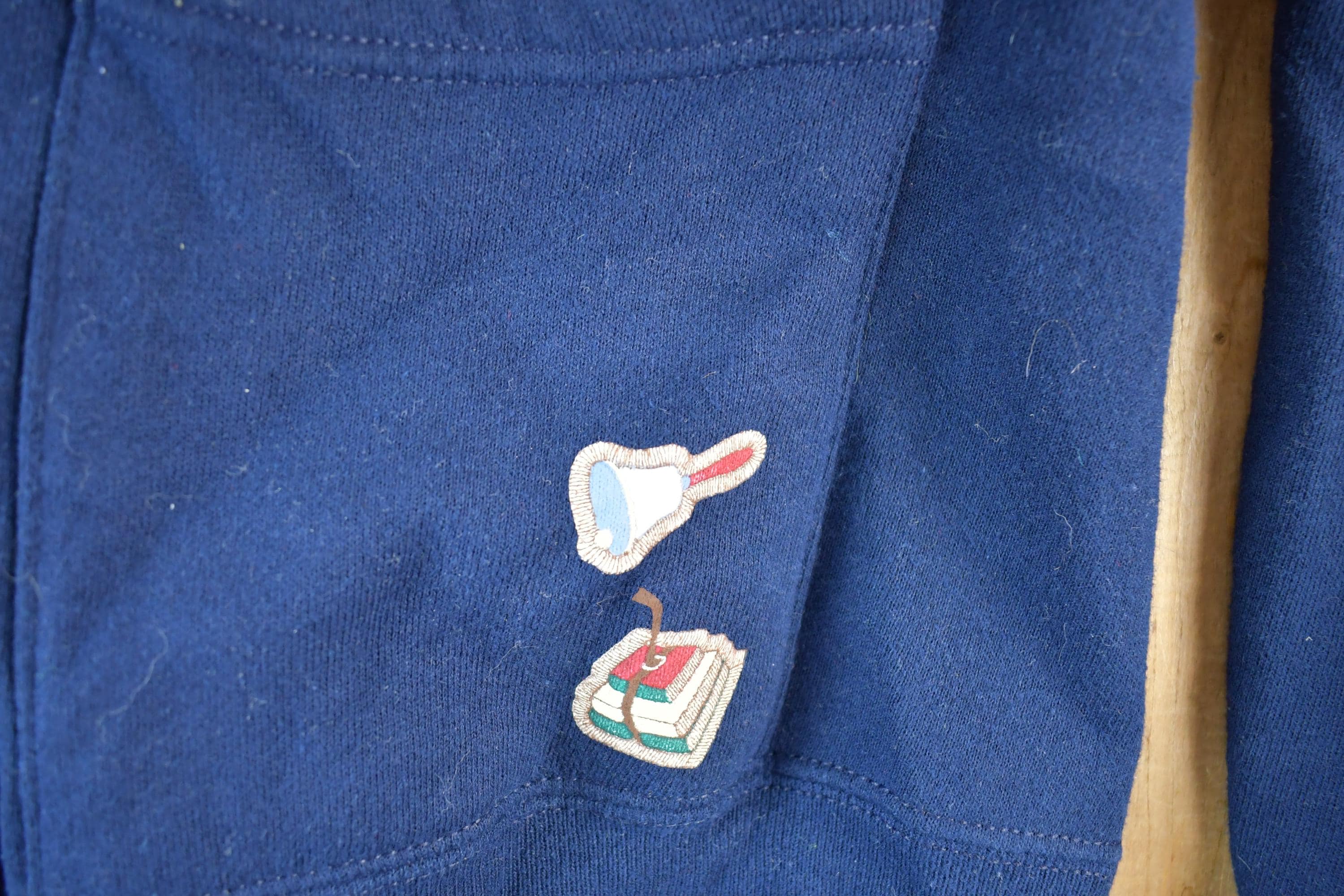 Vintage 1990s Cartoon Schoolhouse Cardigan Sweatshirt Mens L - Image 4