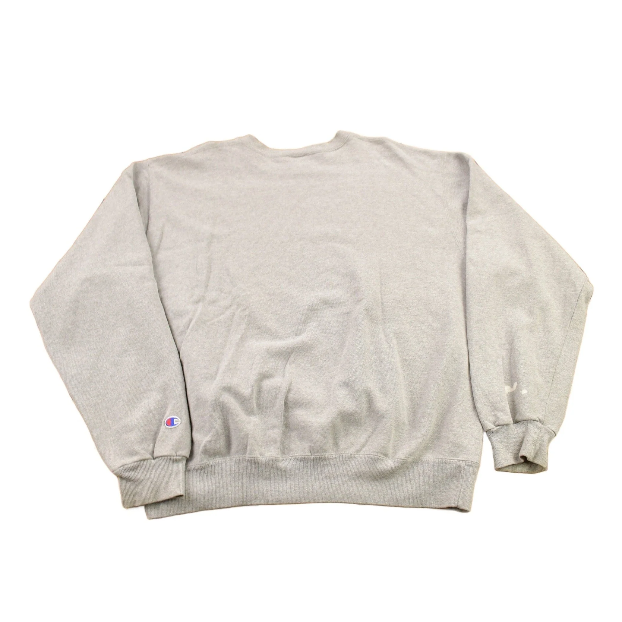 Vintage 1990s Champion Blank Grey Crewneck Sweatshirt Men's XL - Image 2