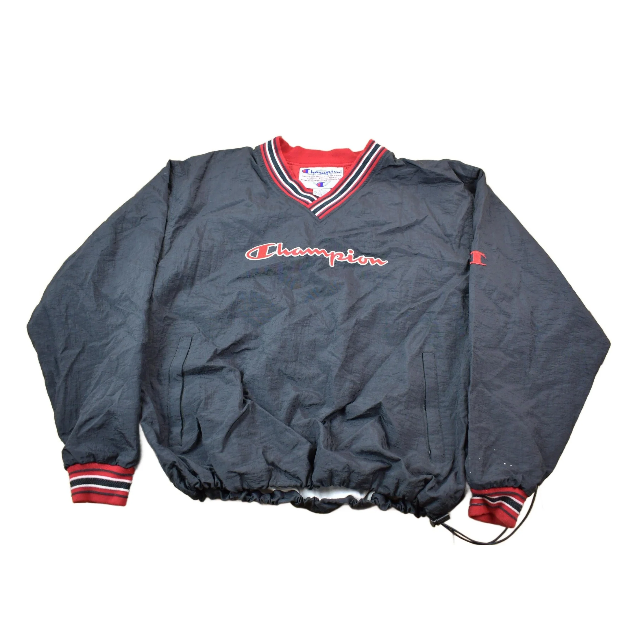 Vintage 1990s Champion Embroidered Spell Out Windbreaker Men's Large