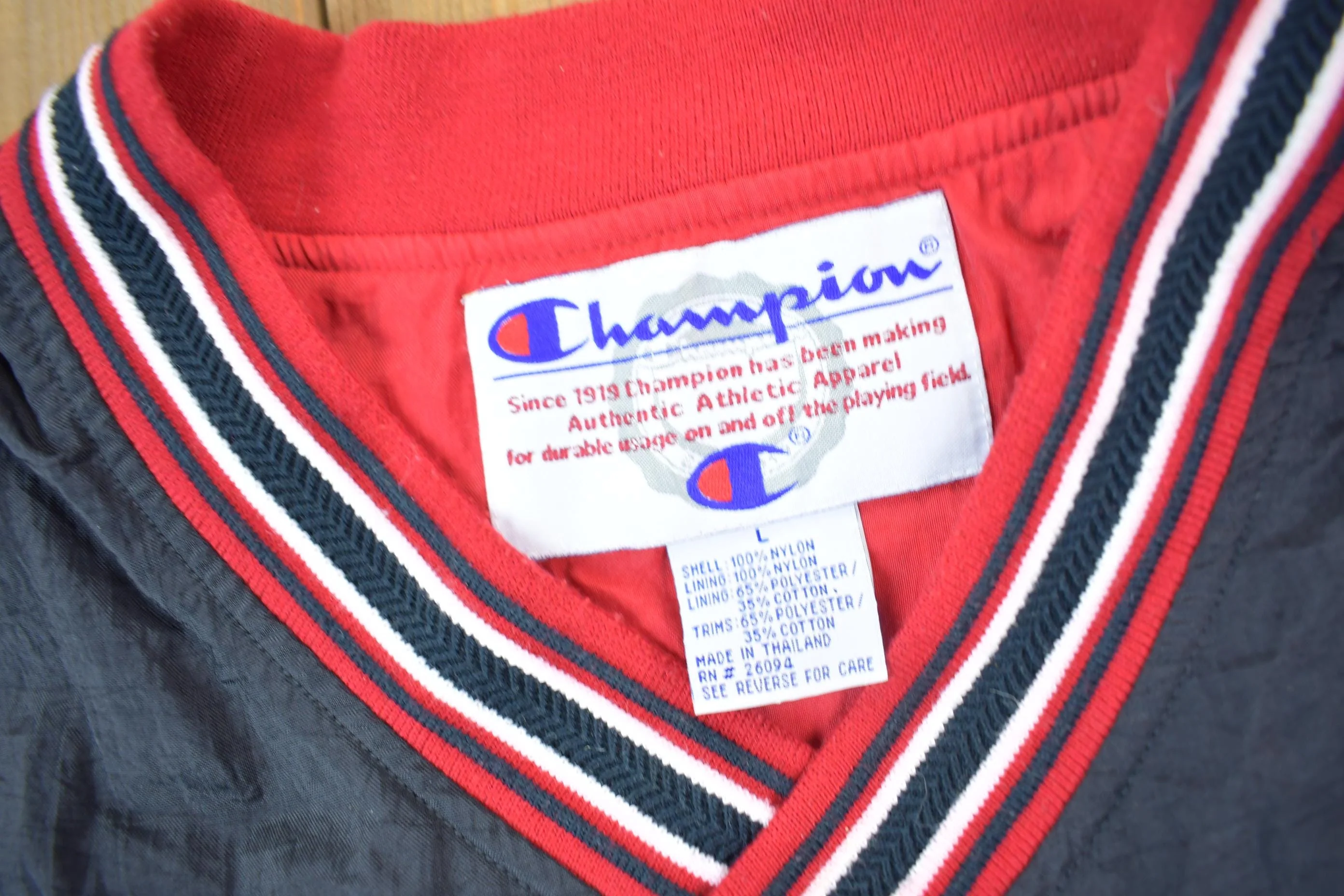 Vintage 1990s Champion Embroidered Spell Out Windbreaker Men's Large - Image 5