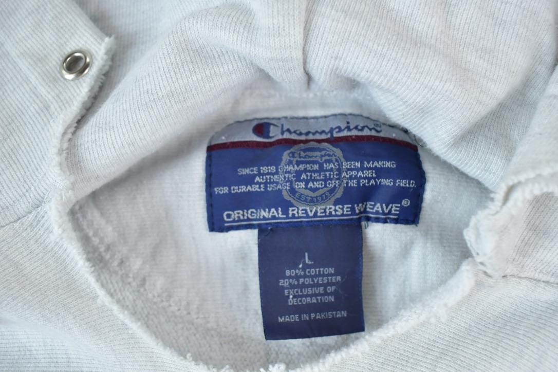 Vintage 1990s Champion Reverse Weave Bridgewater State University Hoodie Sweatshirt Men's Large - Image 5