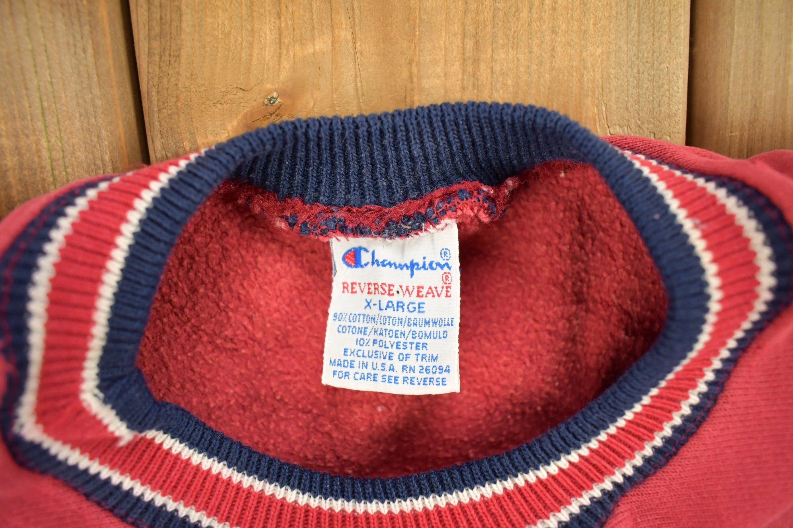Vintage 1990s Champion Reverse Weave Embroidered Logo Crewneck Sweatshirt Men's Large - Image 9