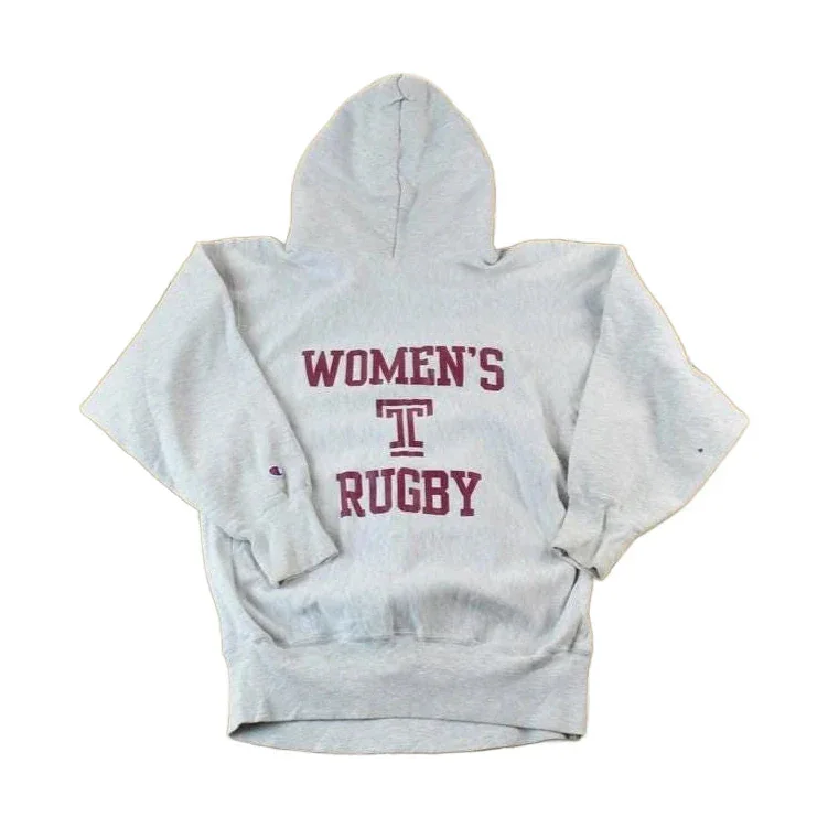 Vintage 1990s Champion Reverse Weave Women's Rugby Hoodie Sweatshirt