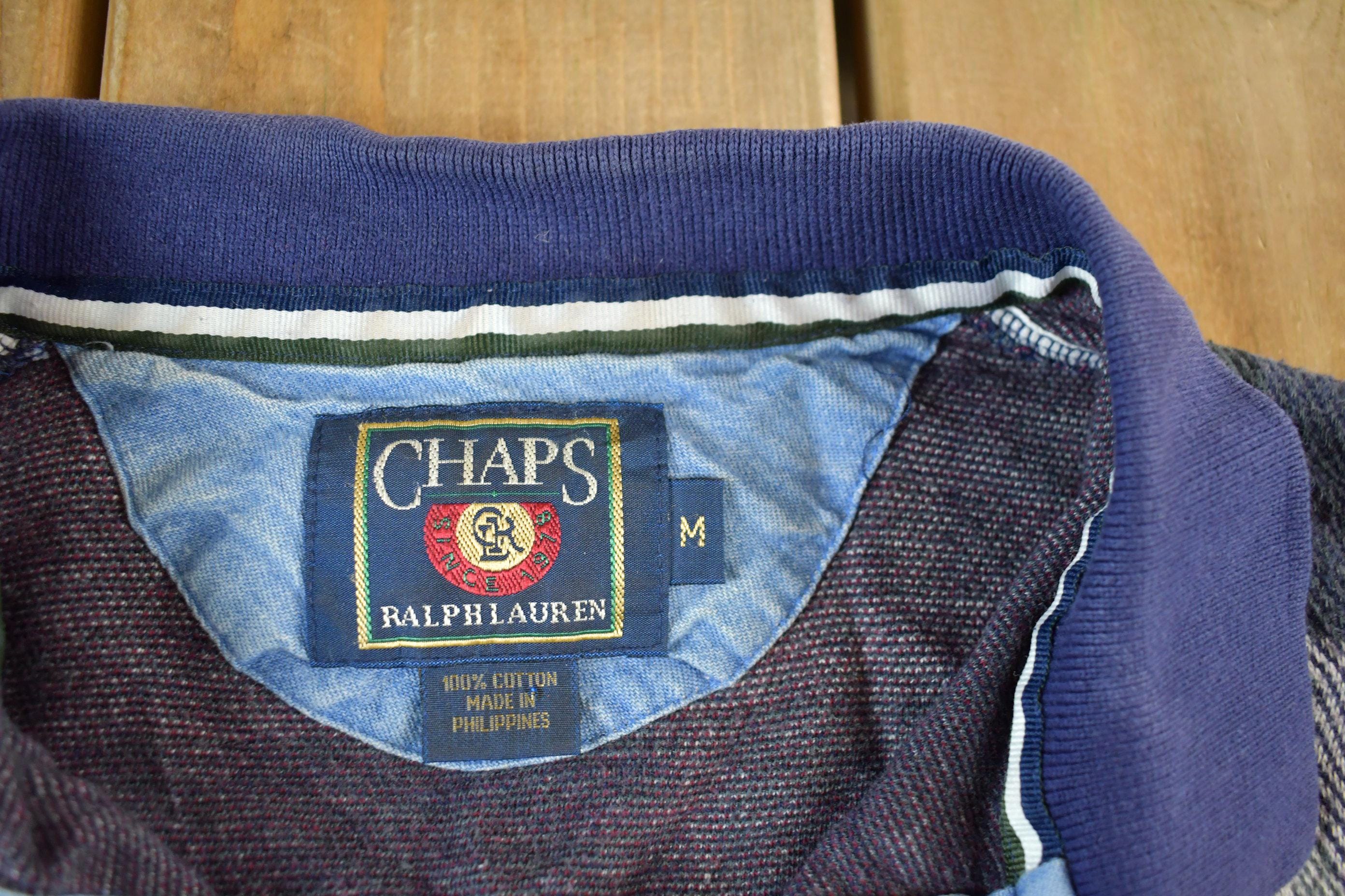 Vintage 1990s Chaps Ralph Lauren Long Sleeve Polo Sweatshirt Men's Medium Men's Large - Image 4