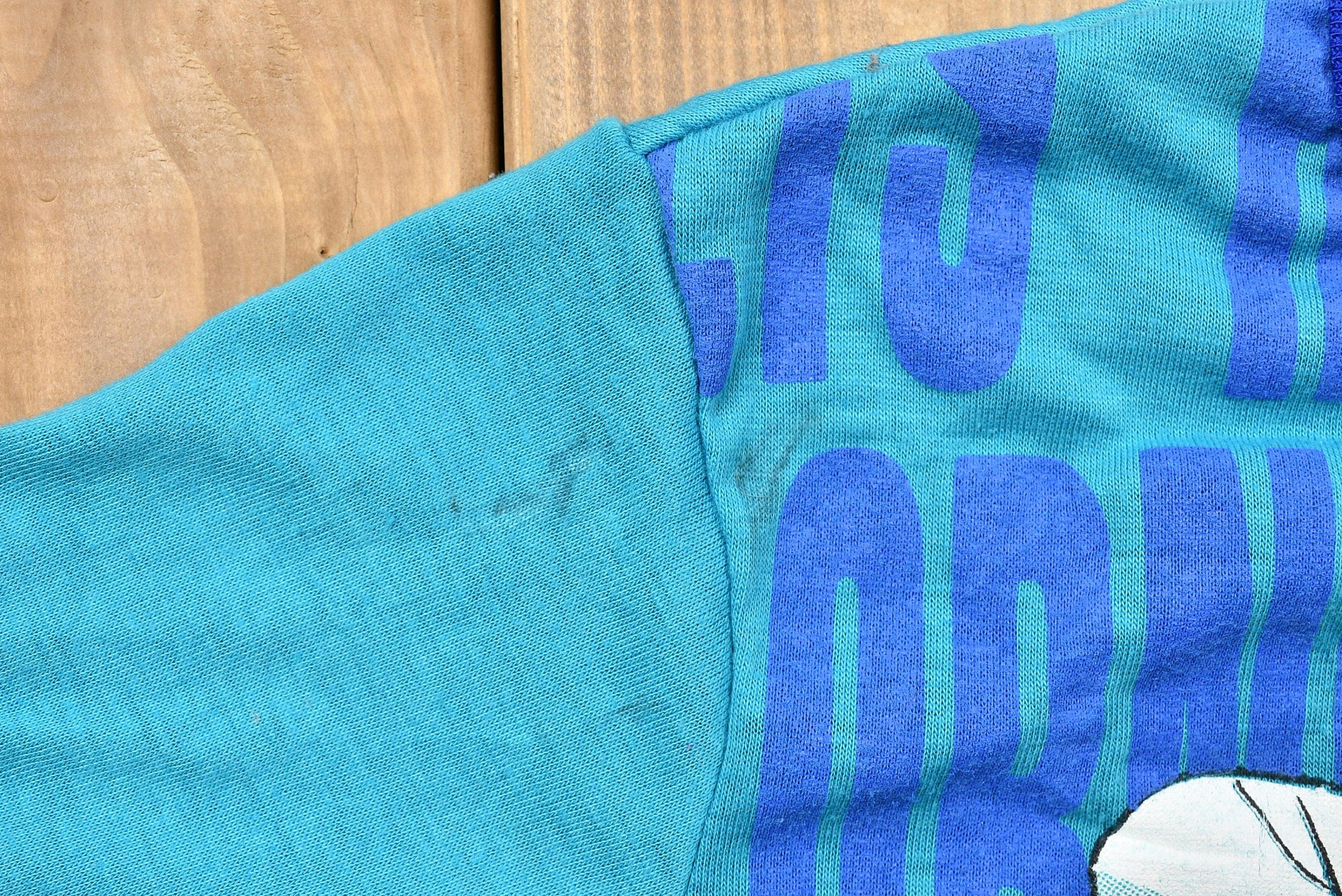 Vintage 1990s Charlotte Hornets Kid's Long Sleeve Graphic T-Shirt Youth L - Image 6