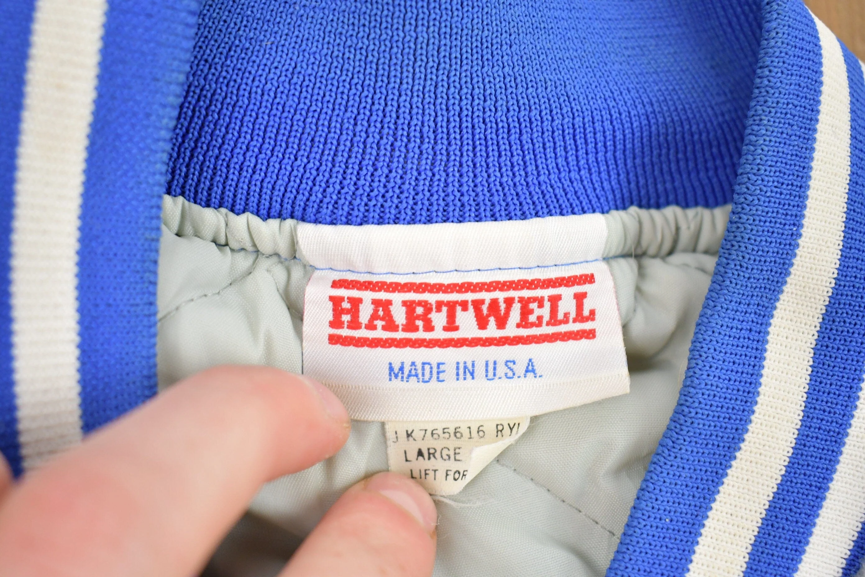 Vintage 1990s Chevrolet Hartwell Satin Wool Bomber Jacket Men's Large - Image 5