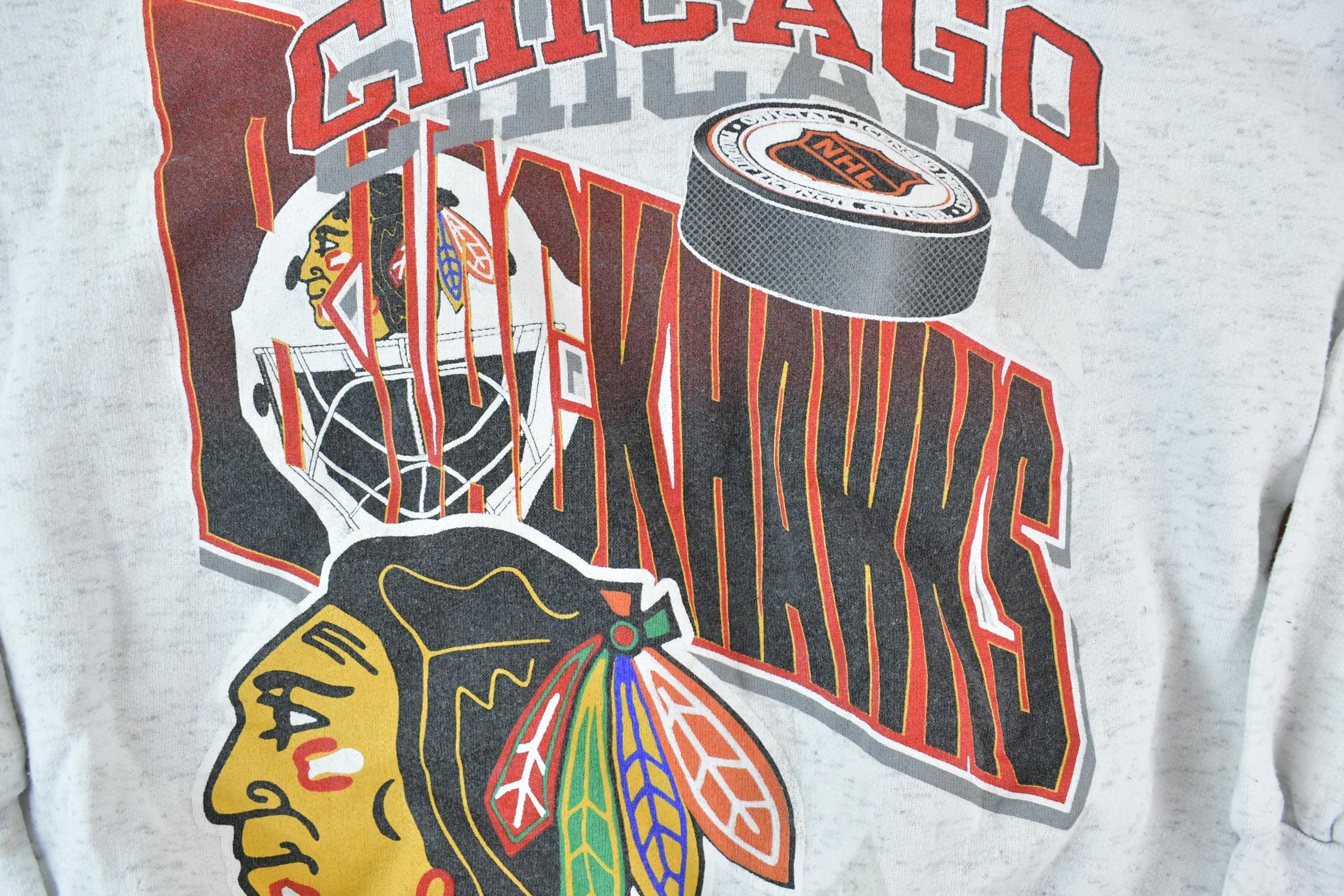 Vintage 1990s Chicago Blackhawks Youth NHL Graphic Sweater Youth M - Image 3