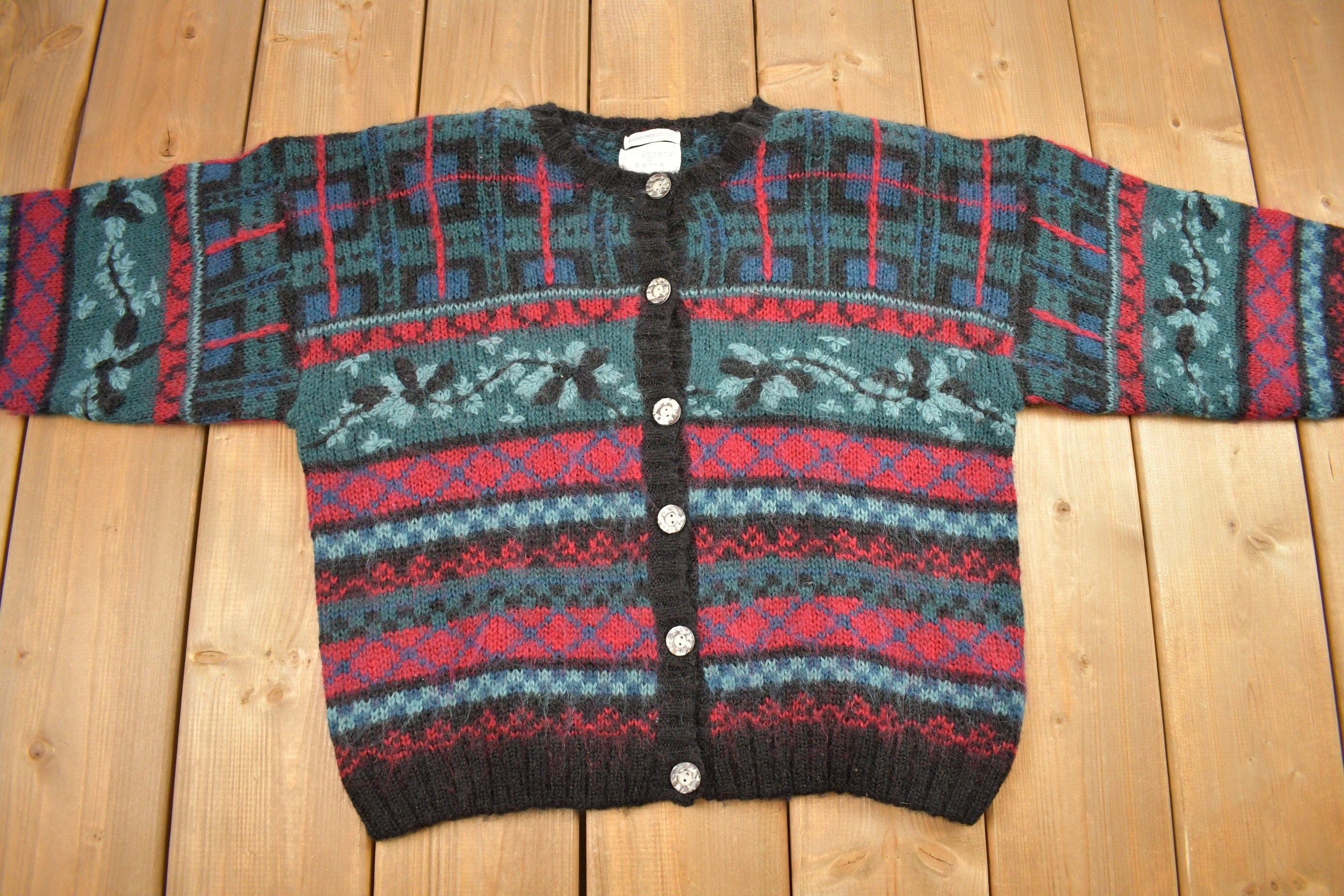 Vintage 1990s Christopher & Banks Mohair Knit Cardigan Sweater Women's M - Image 3