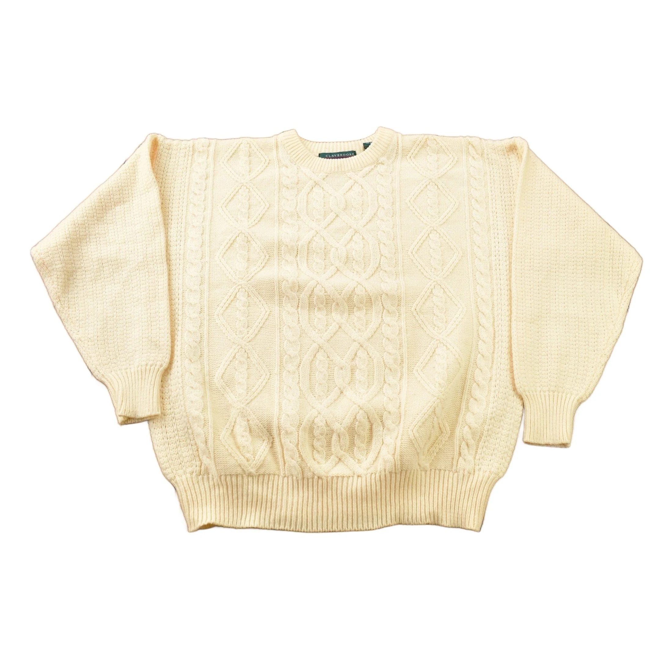 Vintage 1990s Claybrooke Outdoors Knitted Crewneck Sweater Men's Large