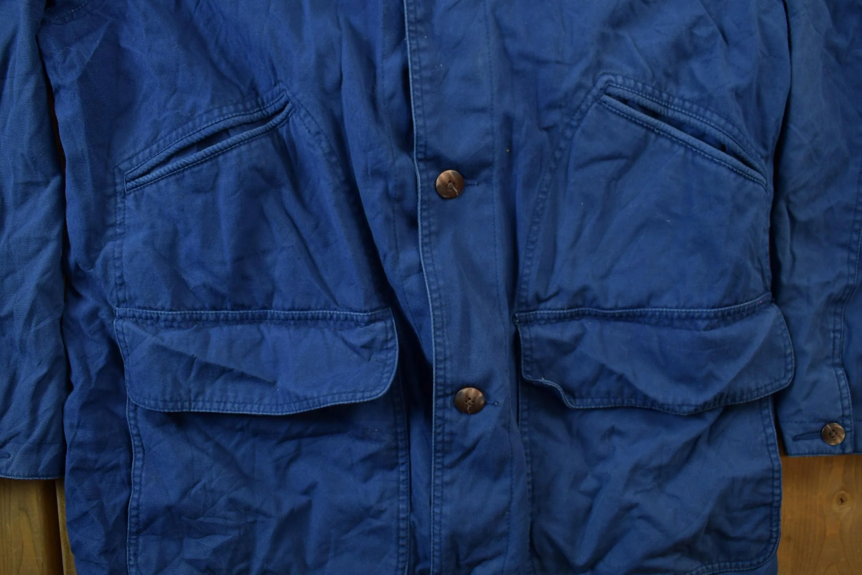 Vintage 1990s Club Room Chore Coat Leather Collar Jacket Men's Large - Image 6