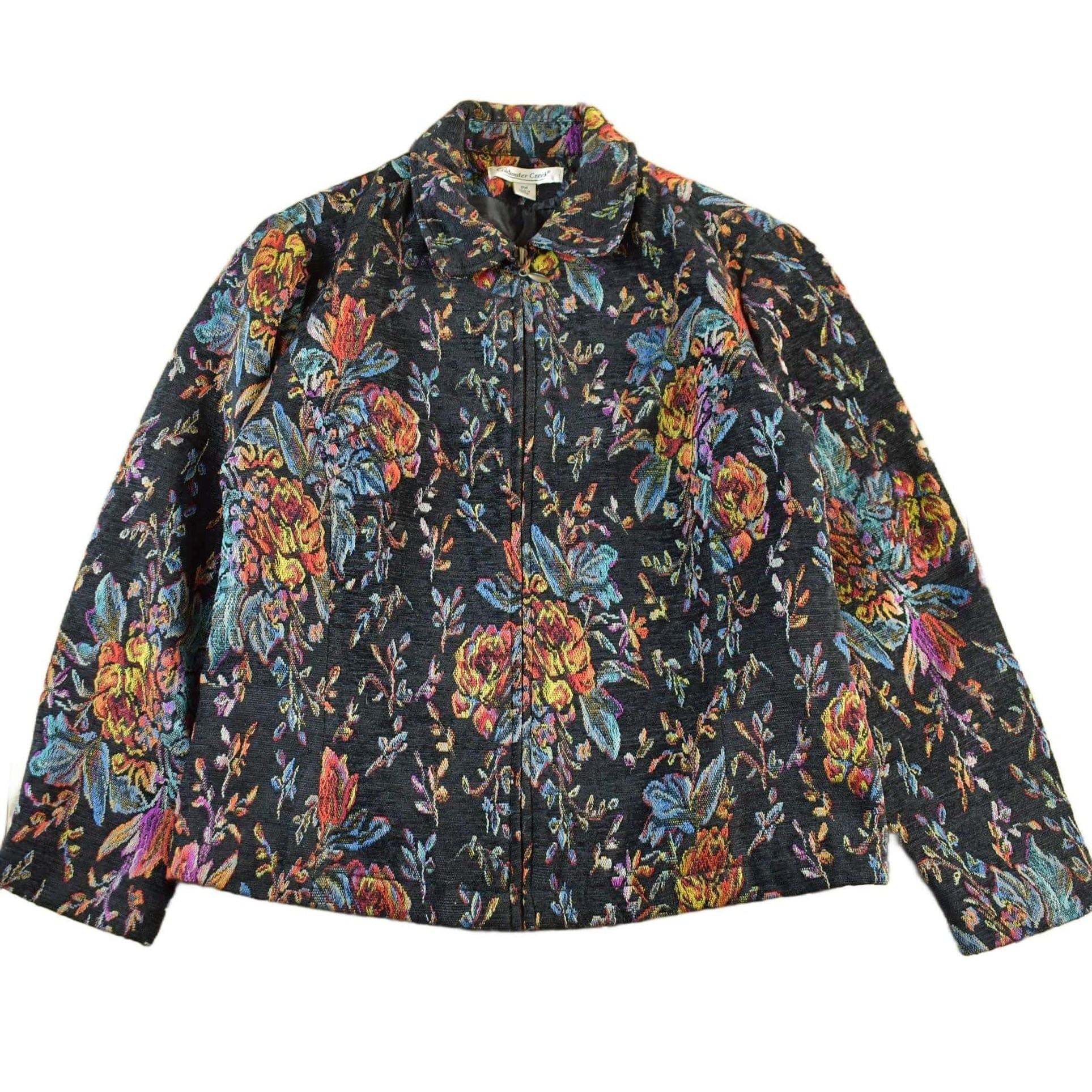 Vintage 1990s Coldwater Creek All Over Print Quilted Blazer Women's M